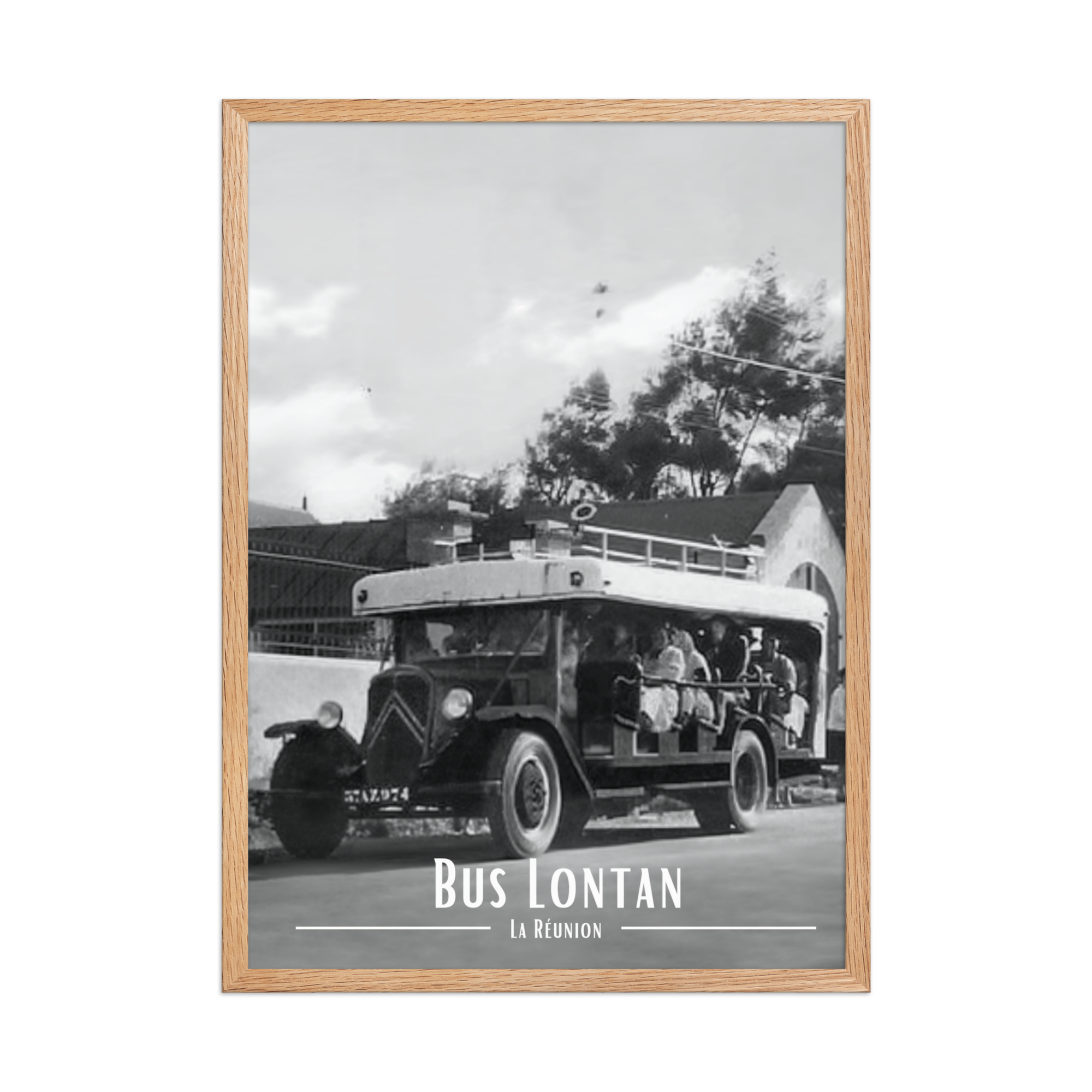 Affiche de la Réunion Car Courant d’Air Noir & Blanc 50 × 70 cm / Oak - Univile