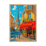 Affiche de Paris Café & Tour Eiffel 50 × 70 cm / Oak - Univile
