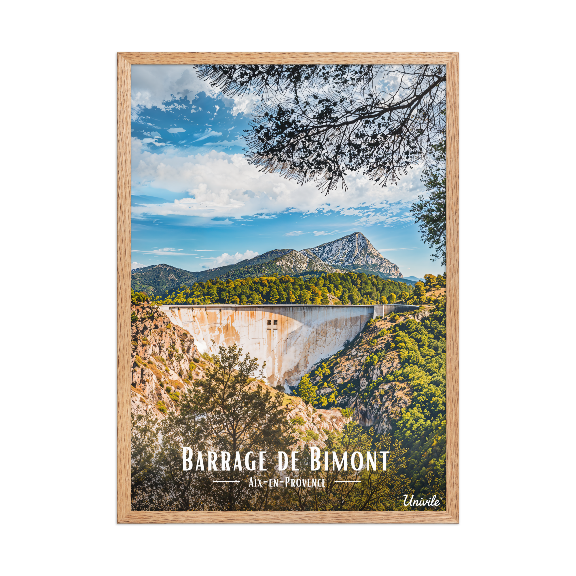 Affiche Barrage de la Sainte-Victoire  50 × 70 cm / Oak - Univ'île