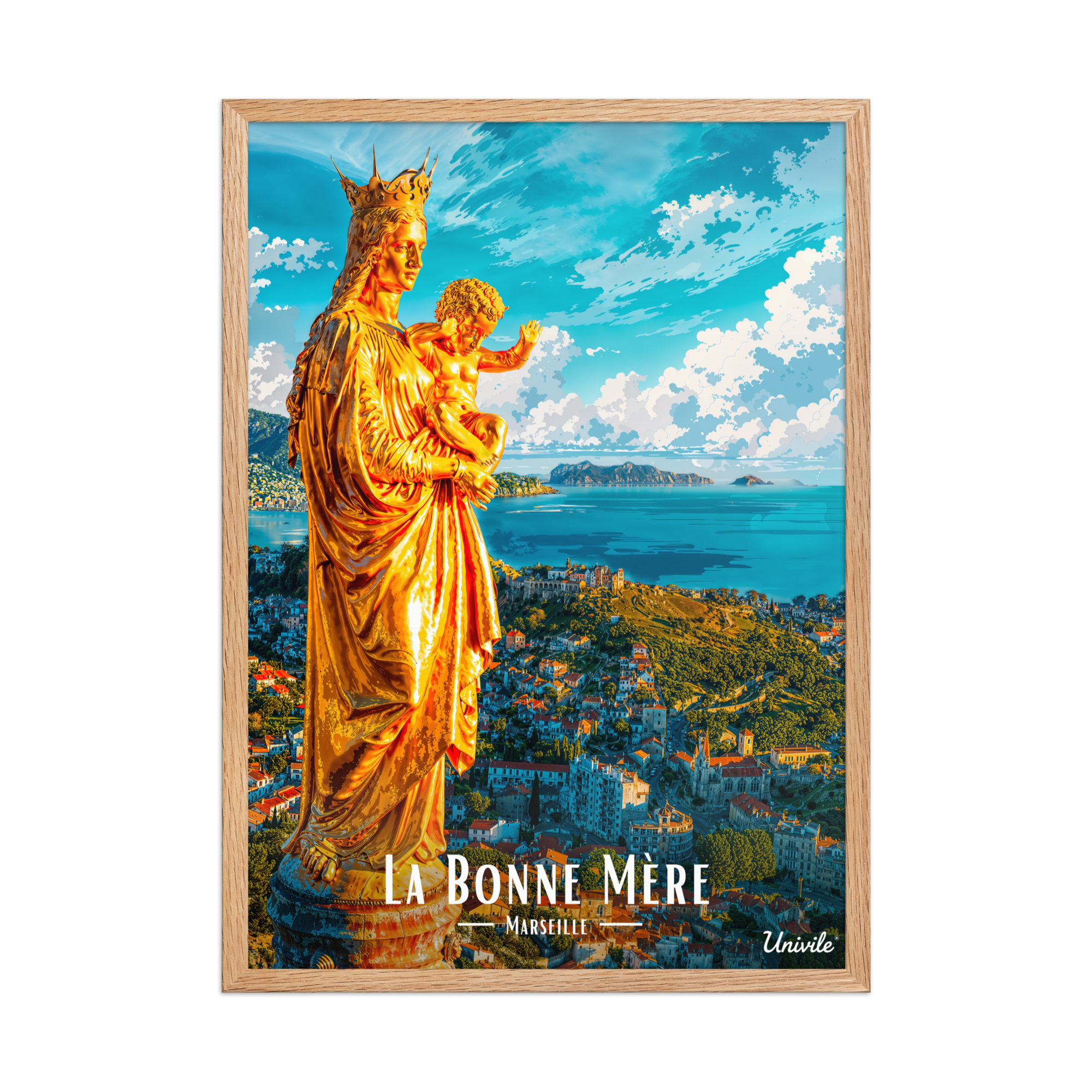 Affiche de Marseille La Bonne Mère 50 × 70 cm / Oak - Univile