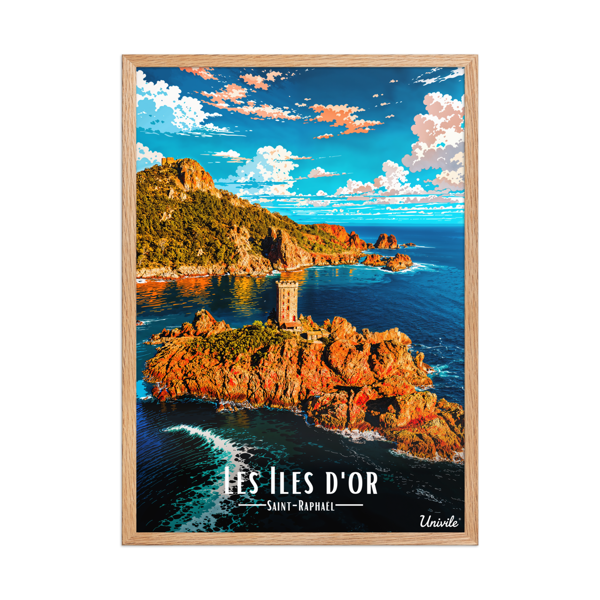 Affiche de Saint-Raphaël Les Îles d’Or 50 × 70 cm / Oak - Univile