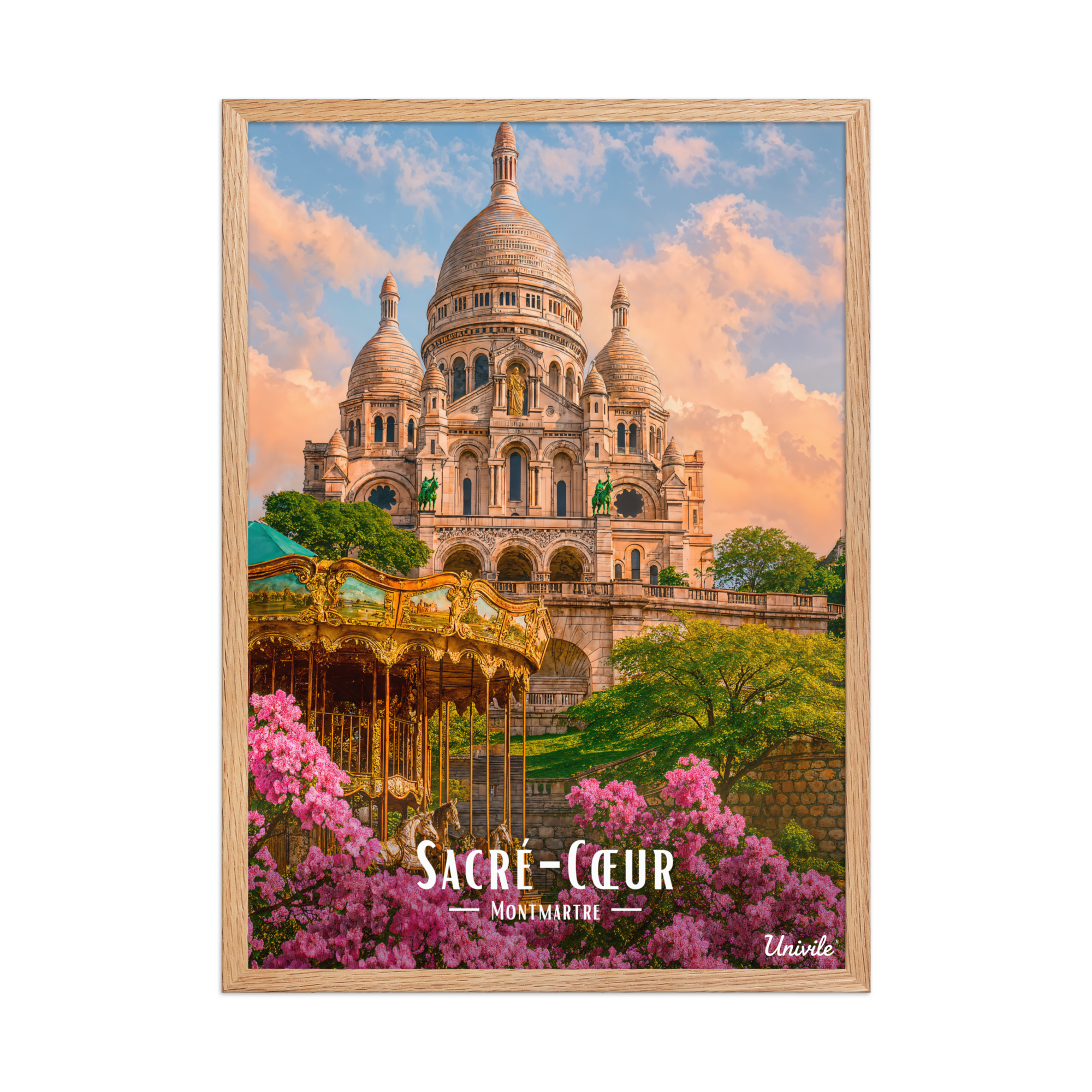 Affiche de Paris Sacré-Cœur – Montmartre 50 × 70 cm / Oak - Univile