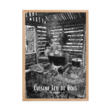 Affiche de la Réunion Cuisine Feu de Bois Noir & Blanc 50 × 70 cm / Oak - Univile