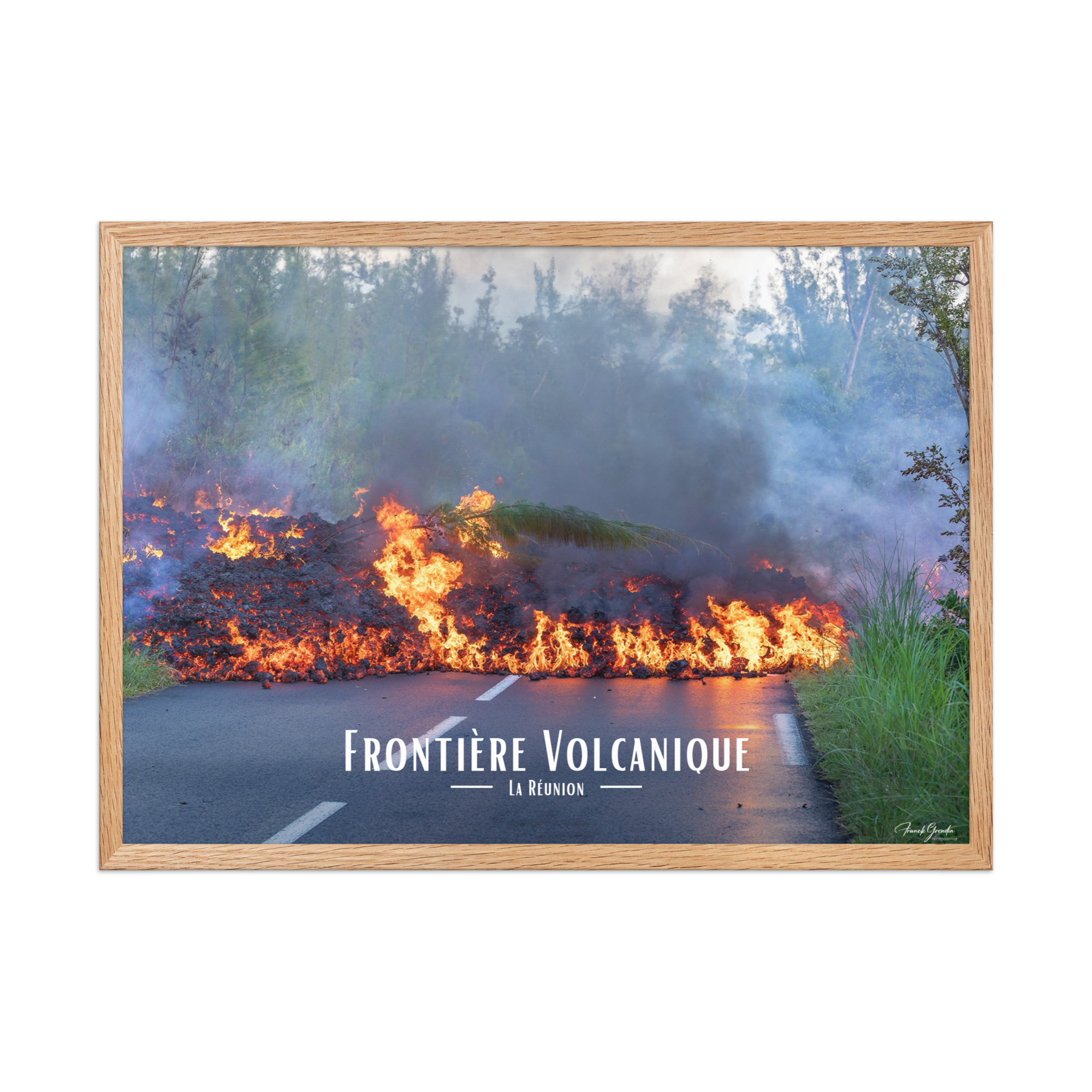 Affiche de La Réunion Frontière Volcanique 50 × 70 cm / Oak - Univile La Réunion