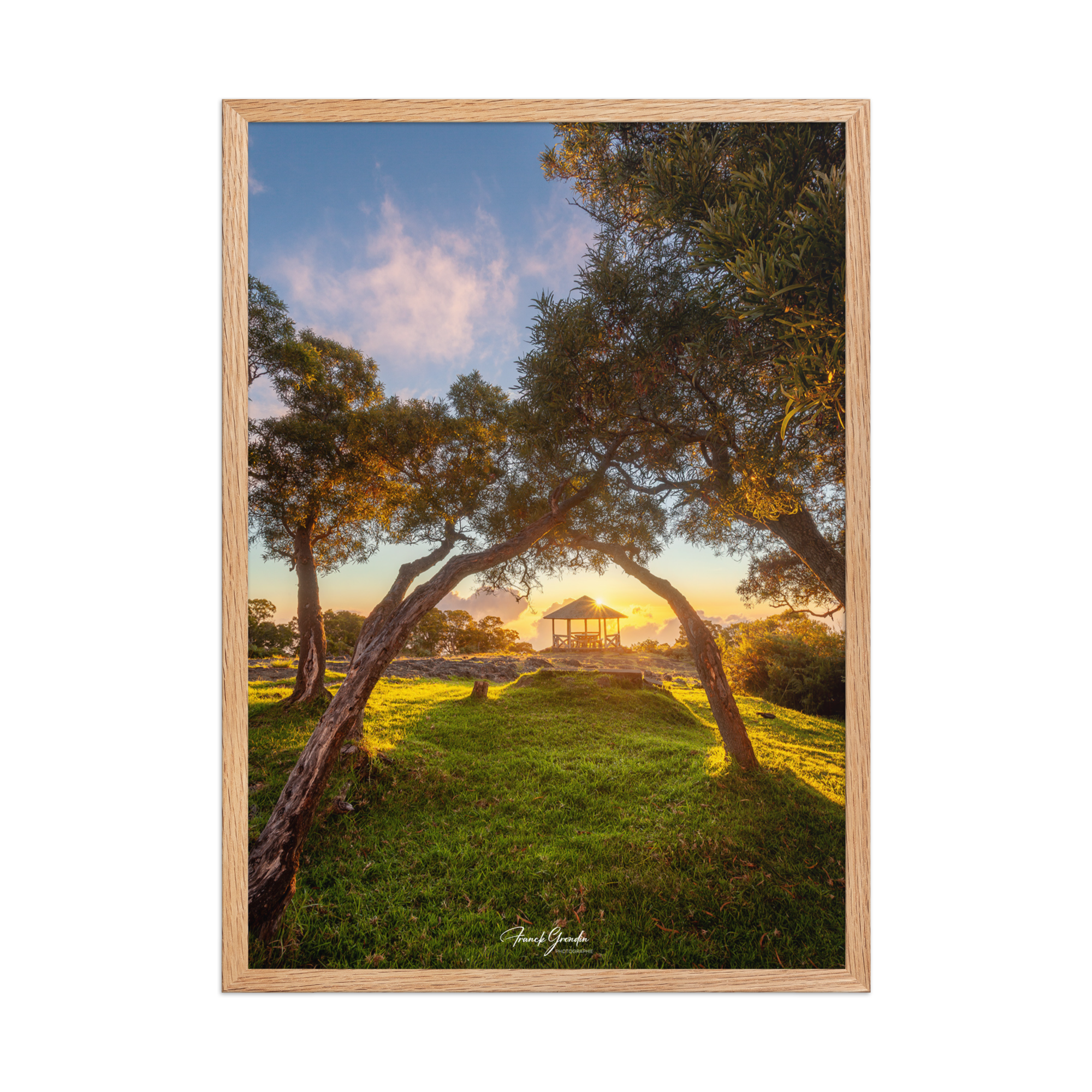 Affiche de La Réunion Kiosque Maïdo sunset 50 × 70 cm / Oak - Univile La Réunion