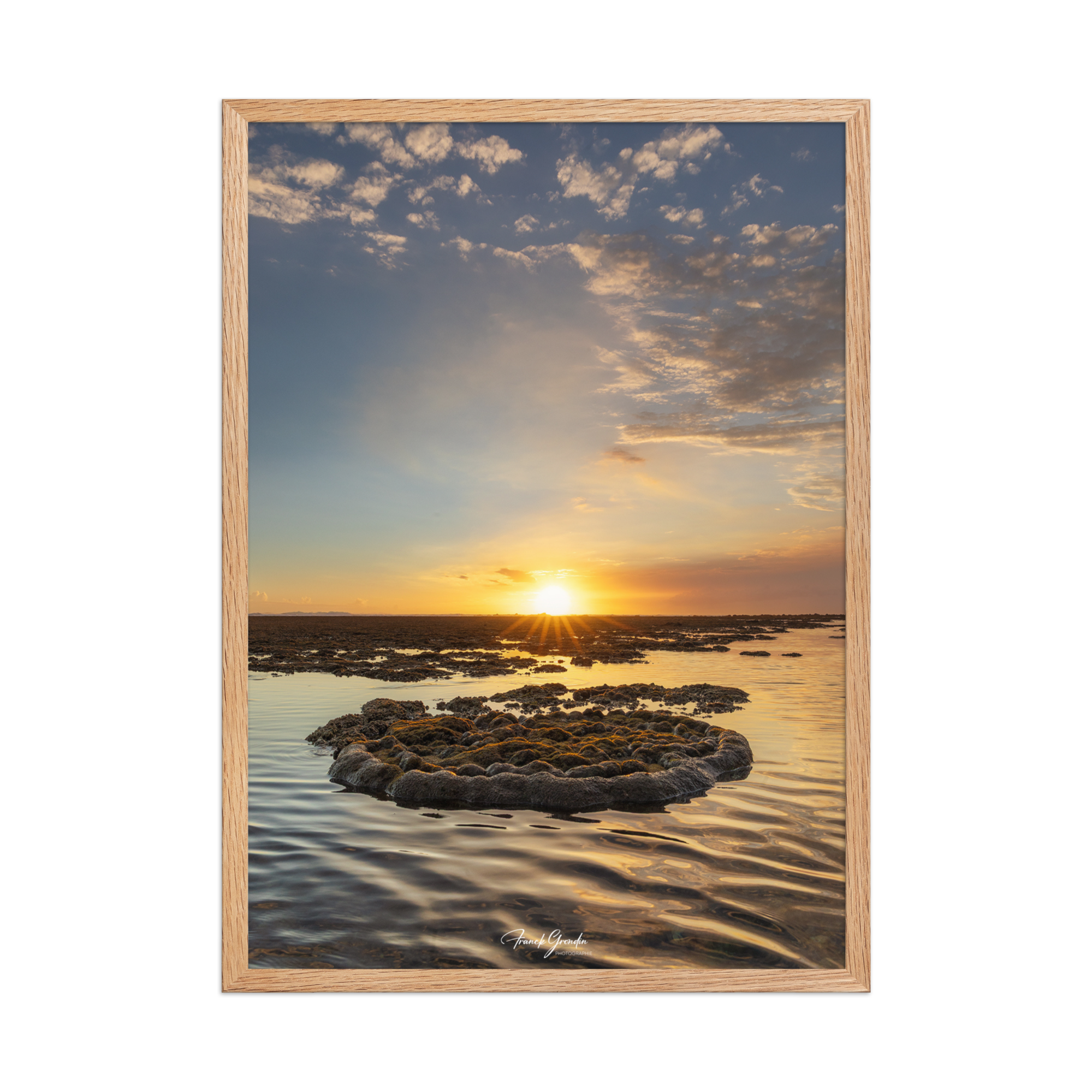 Affiche de La Réunion Marée Basse 50 × 70 cm / Oak - Univile La Réunion