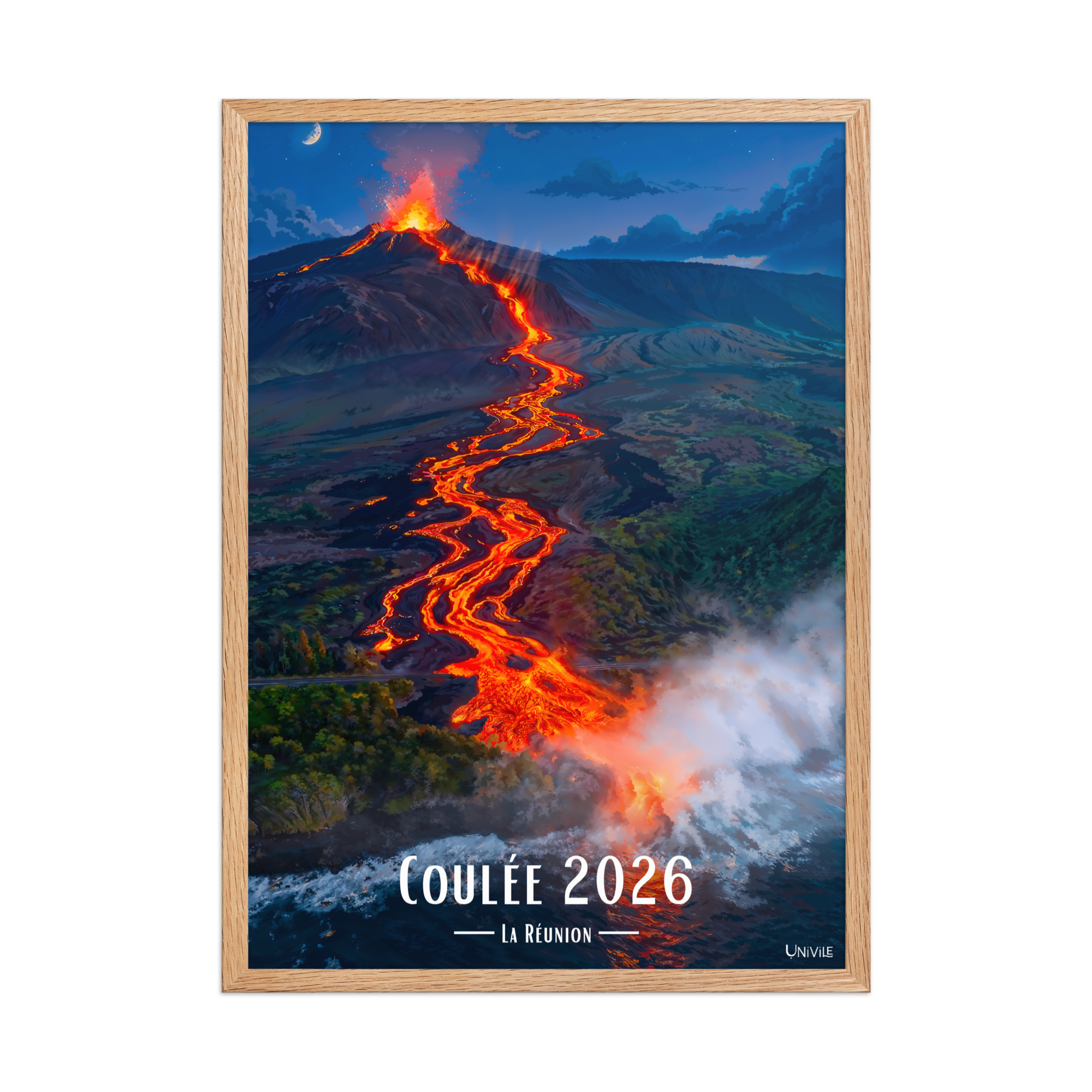 Affiche de La Réunion Coulée 2026 50 × 70 cm / Oak - Univile La Réunion