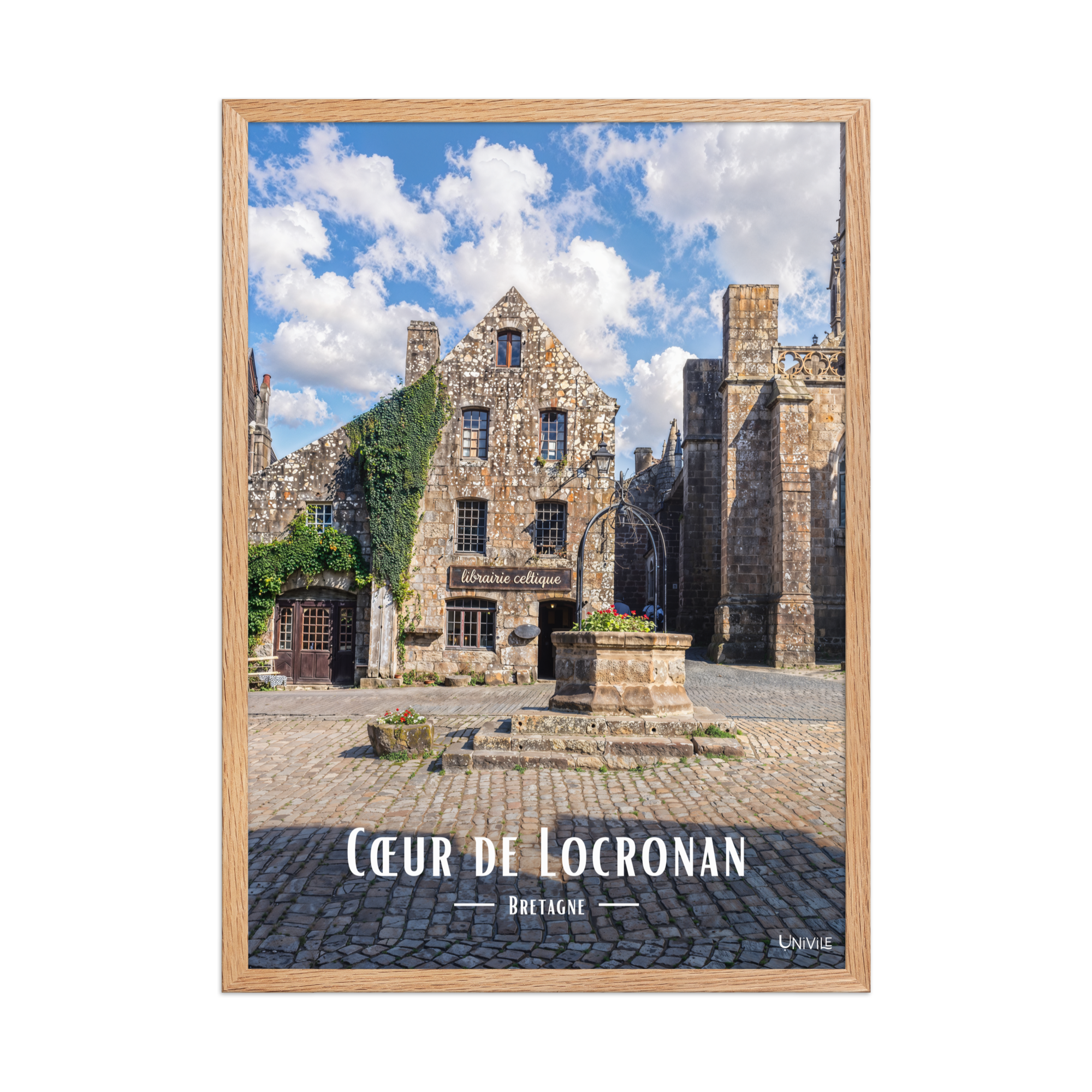 Affiche de Bretagne Cœur de Locronan 50×70 cm / Oak - Univile Bretagne