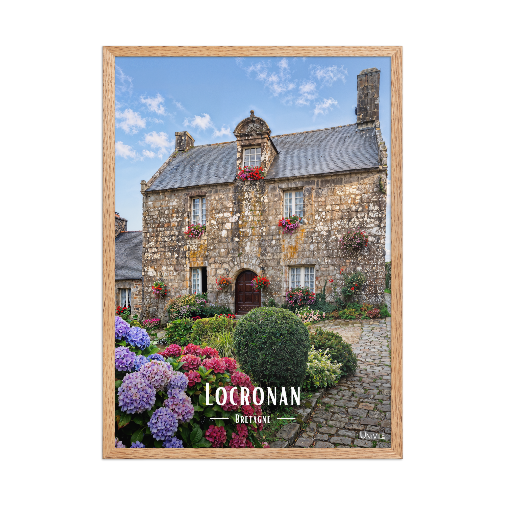 Affiche de Bretagne Locronan 50 × 70 cm / Oak - Univile Bretagne