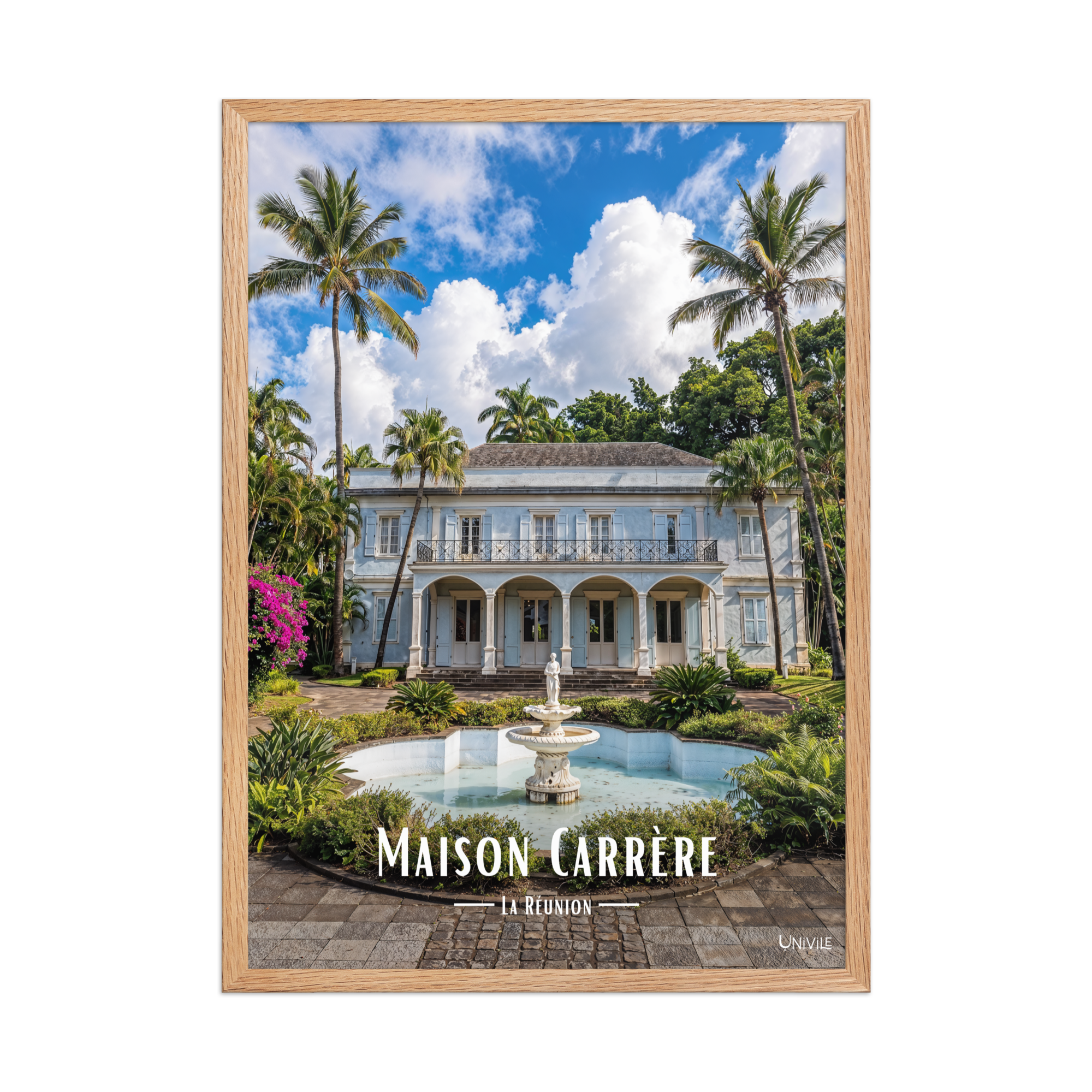 Affiche de La Réunion Maison Carrère 50 × 70 cm / Oak - Univile La Réunion
