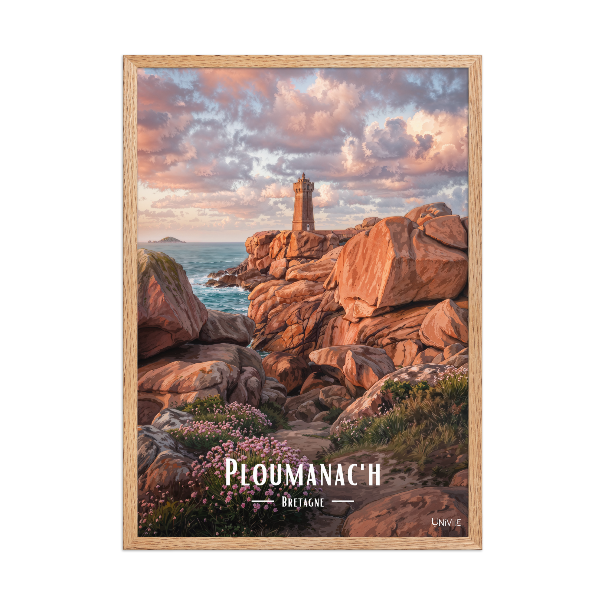 Affiche de Bretagne Ploumanac'h 50 × 70 cm / Oak - Univile Bretagne