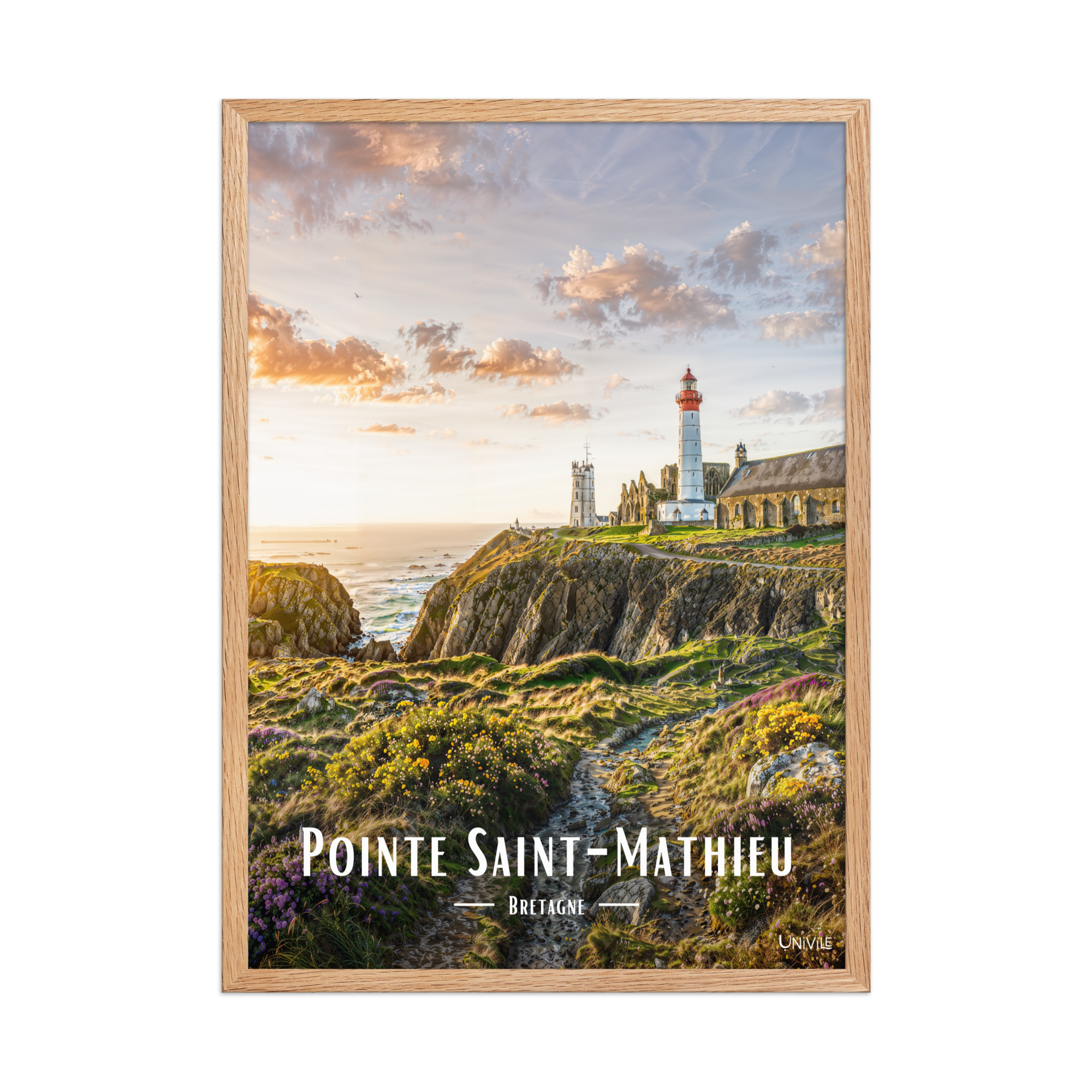 Affiche de Bretagne Pointe Saint-Mathieu 50 × 70 cm / Oak - Univile Bretagne