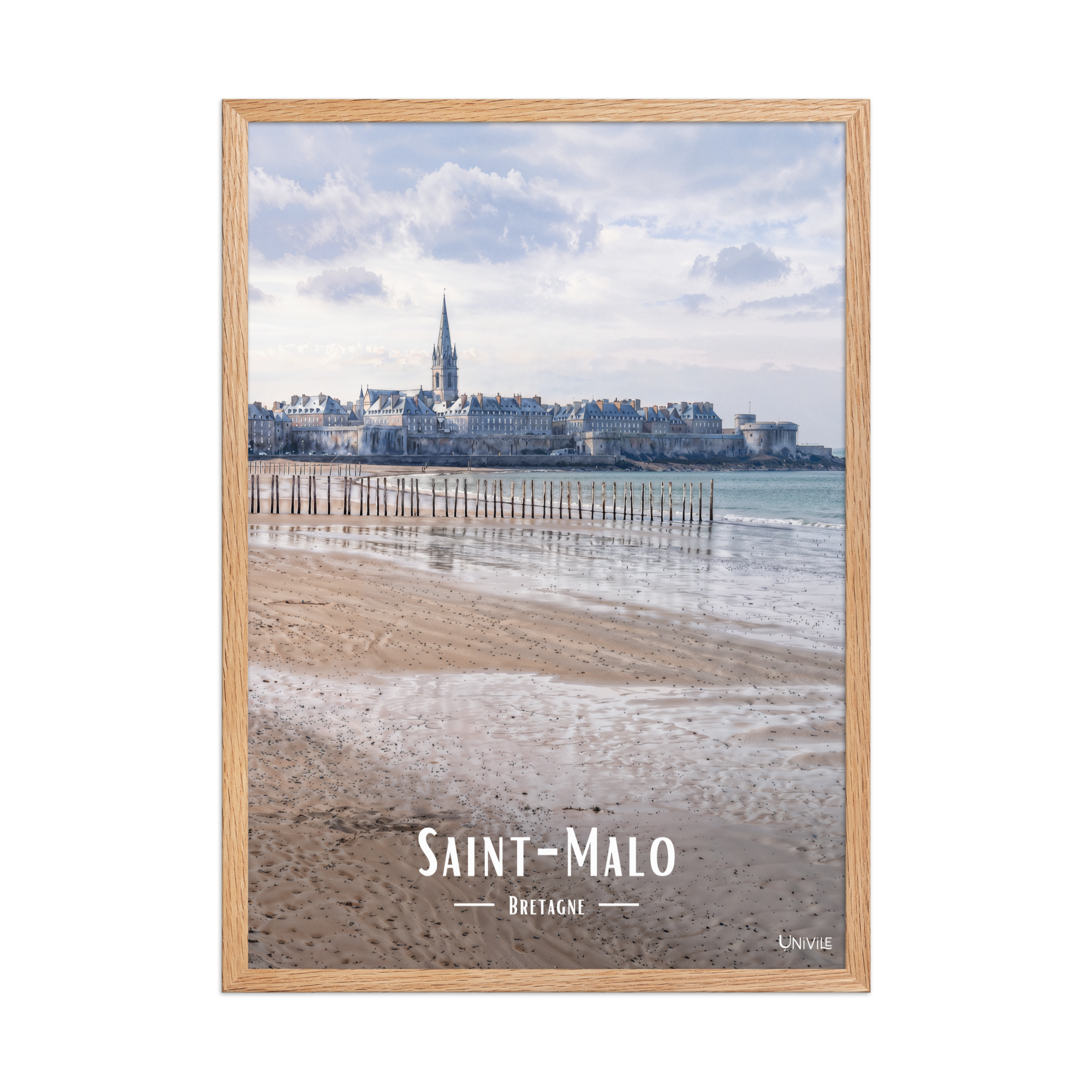 Affiche de Bretagne Saint-Malo 50 × 70 cm / Oak - Univile Bretagne