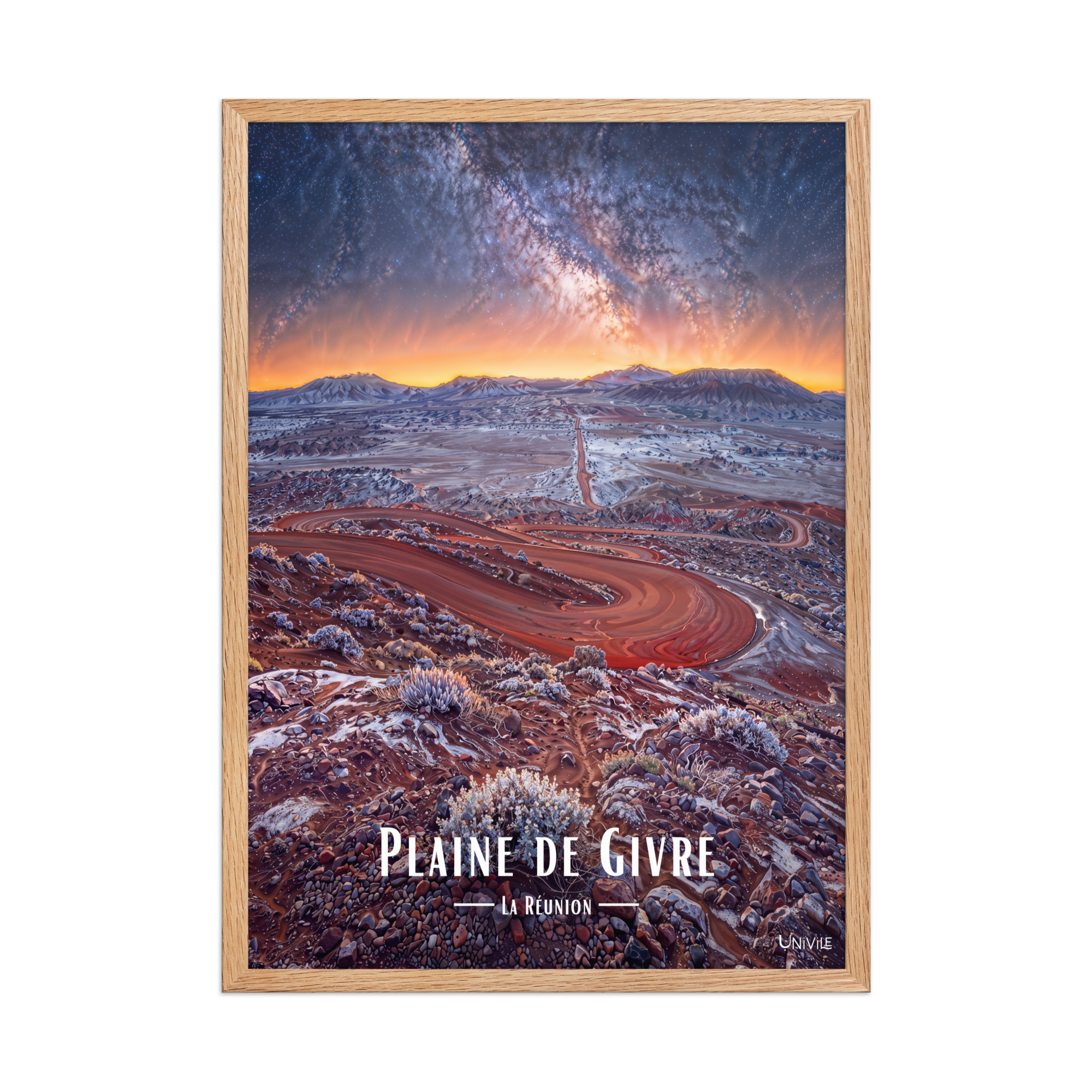 Affiche de La Réunion Plaine de Givre 50 × 70 cm / Oak - Univile La Réunion
