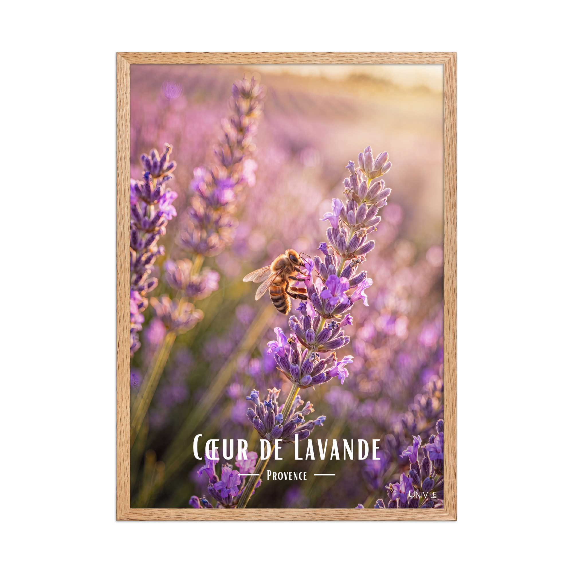 Affiche de Provence Cœur de Lavande 50 × 70 cm / Oak - Univile Provence