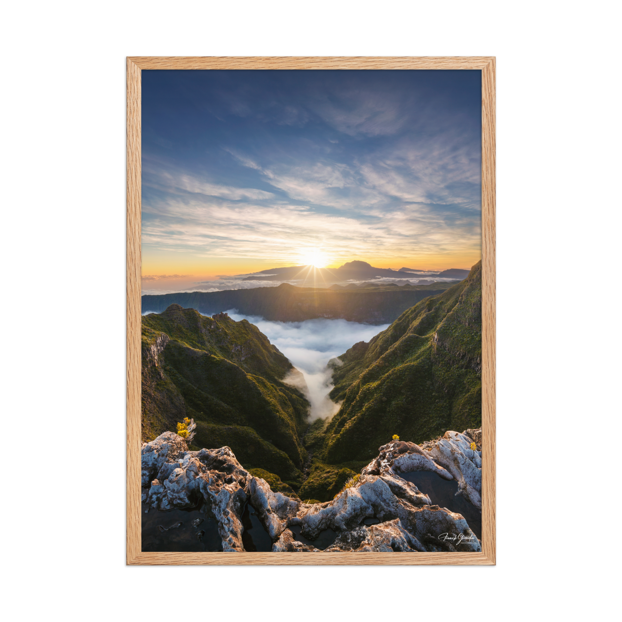 Affiche de La Réunion Rivière des Remparts au Crépuscule 50 × 70 cm / Oak - photographie Franck Grondin