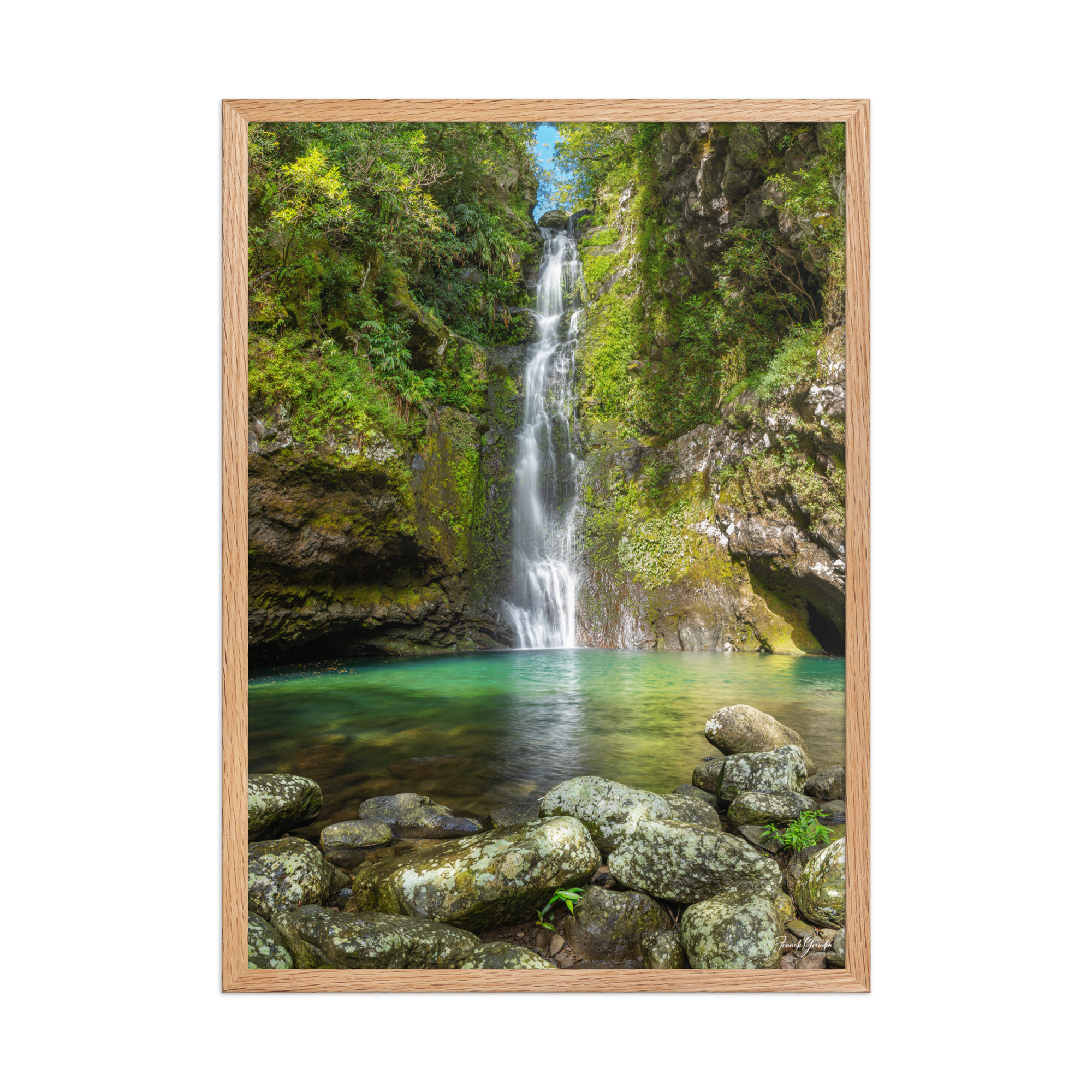 Affiche de La Réunion Cascade du Bassin Chouchou 50 × 70 cm / Oak - photographie Franck Grondin