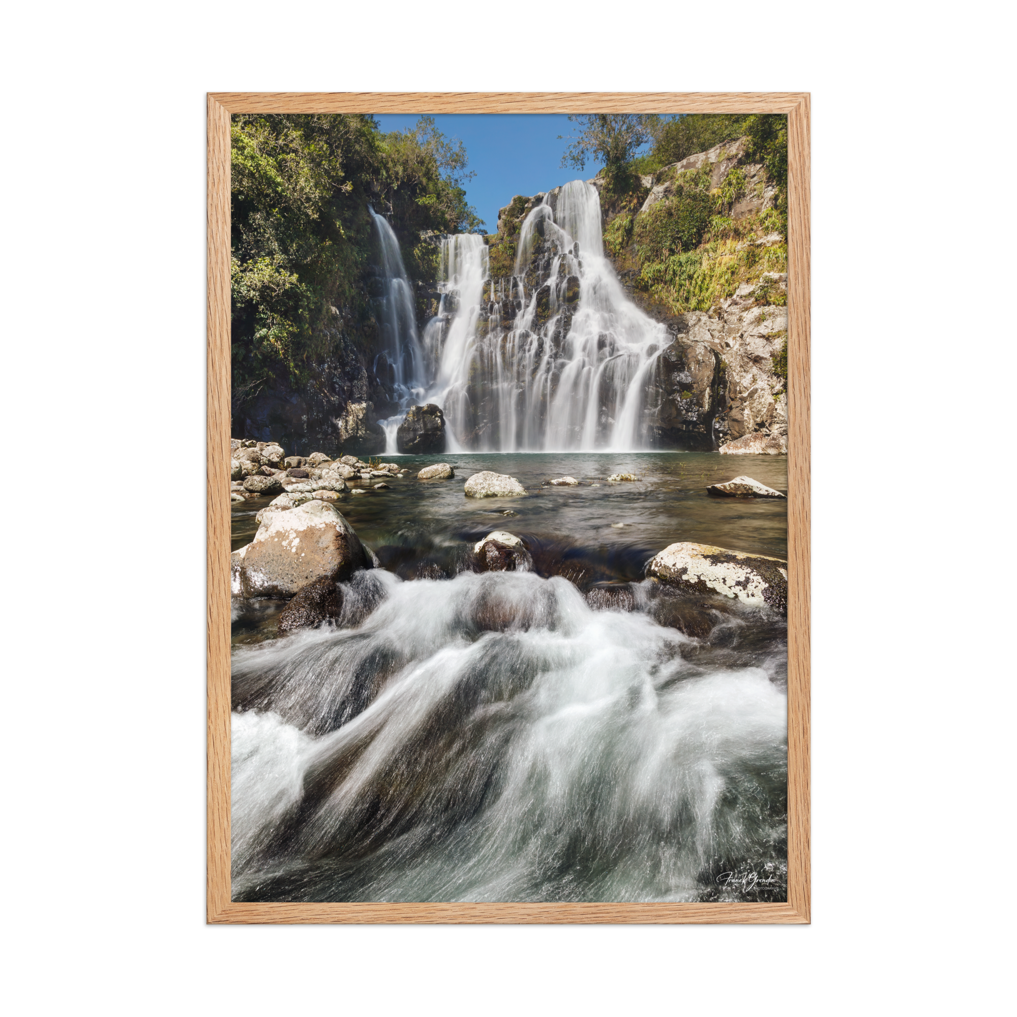 Affiche de La Réunion Cascade du Bassin Carrosse 50 × 70 cm / Oak - photographie Franck Grondin