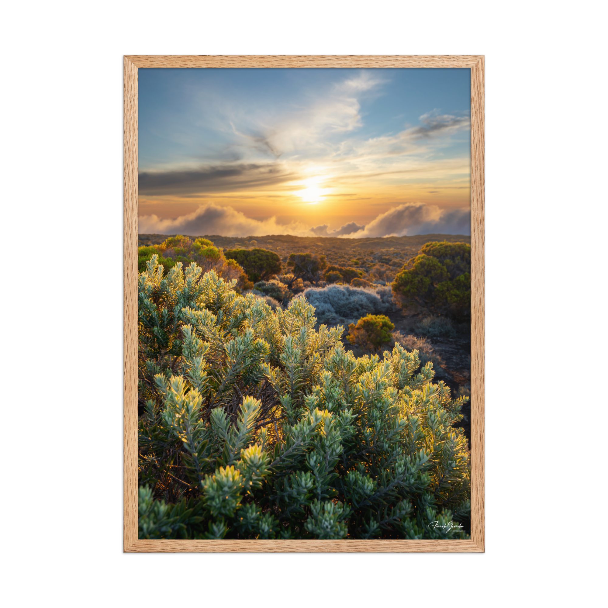 Affiche de La Réunion Crépuscule sur le Pas des Sables 50 × 70 cm / Oak - photographie Franck Grondin