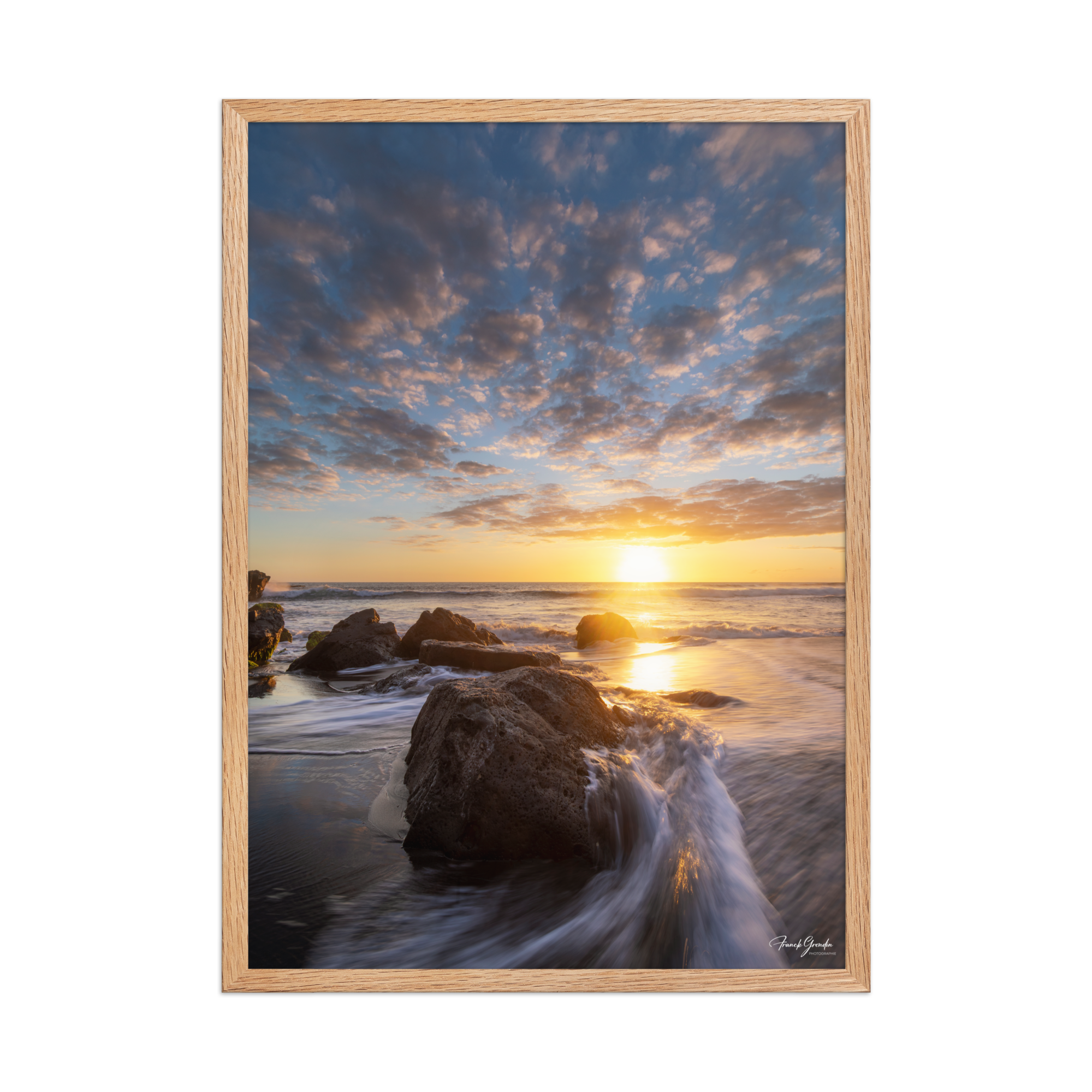 Affiche de La Réunion Coucher de Soleil à la Pointe du Diable 50 × 70 cm / Oak - photographie Franck Grondin
