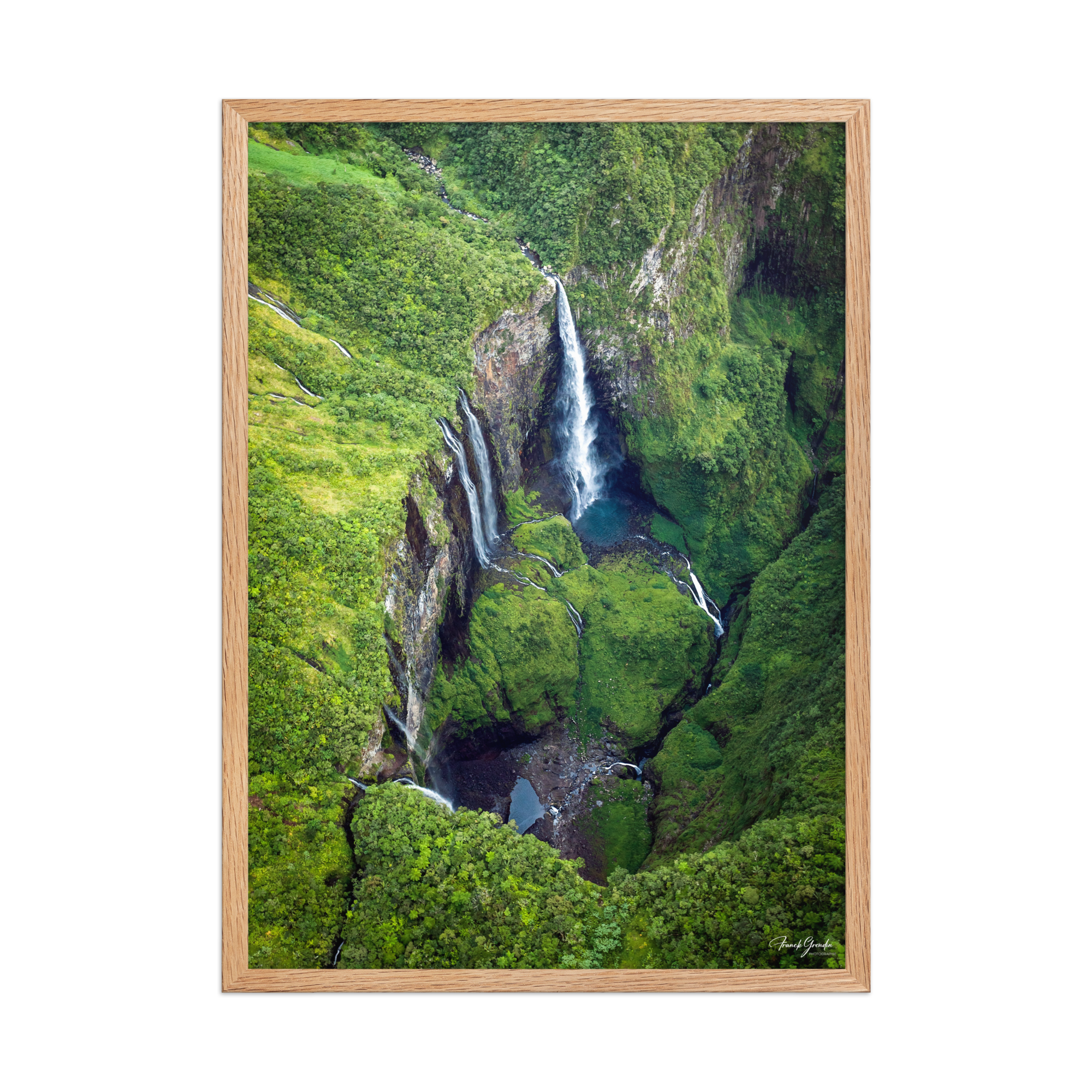 Affiche de La Réunion Le Trou de Fer vu du Ciel 50 × 70 cm / Oak - photographie Franck Grondin