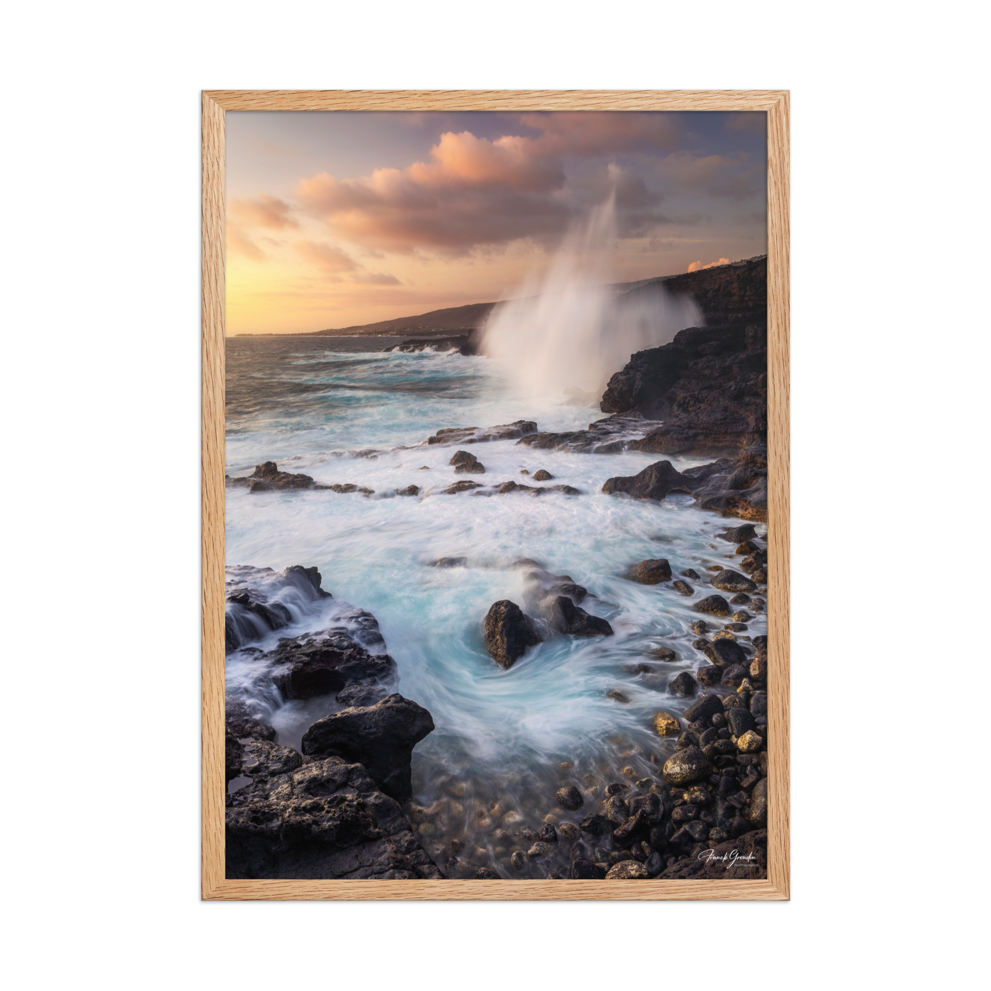Affiche de La Réunion Coucher de Soleil à la Pointe des Châteaux 50 × 70 cm / Oak - photographie Franck Grondin