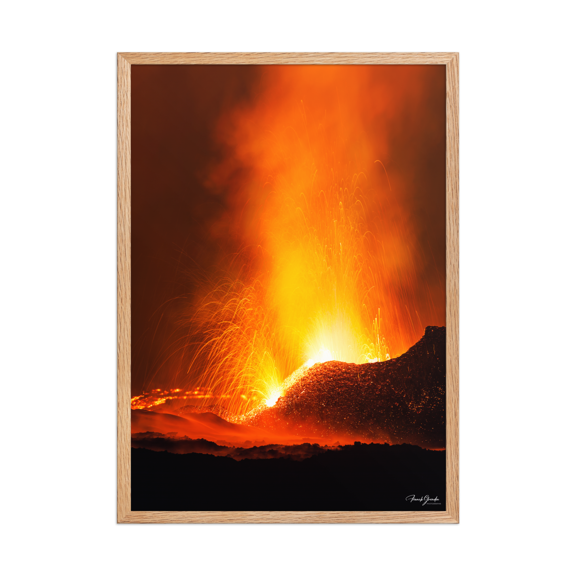 Affiche de La Réunion Fontaines de Lave, Mai 2015 50 × 70 cm / Oak - photographie Franck Grondin