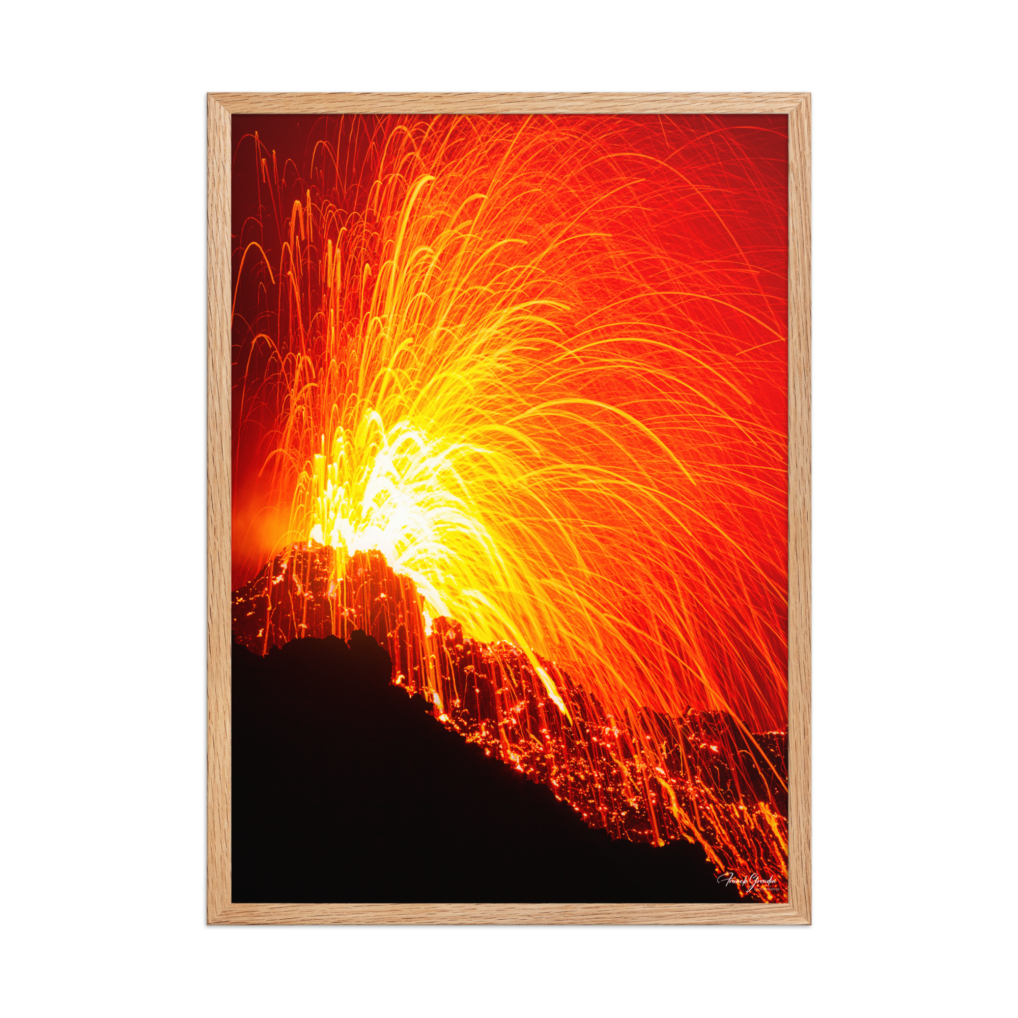 Affiche de La Réunion Éruption de Février 2015 50 × 70 cm / Oak - photographie Franck Grondin