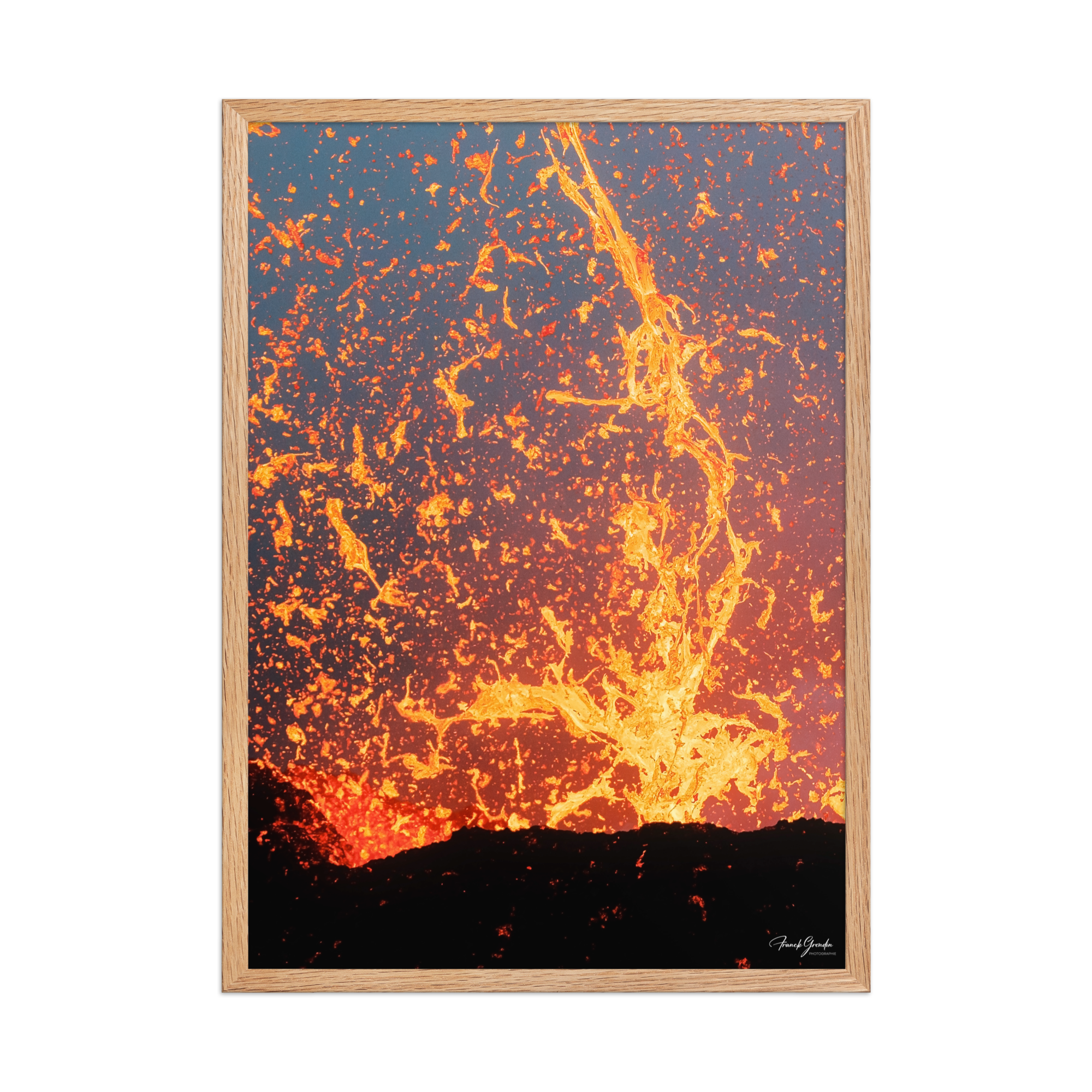 Affiche de La Réunion Fontaine de Lave, Août 2015 50 × 70 cm / Oak - photographie Franck Grondin