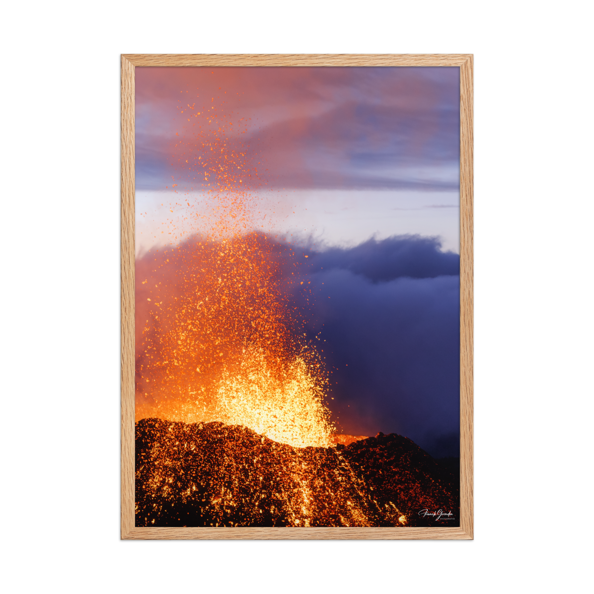 Affiche de La Réunion Rivière de Lave, Août 2015 50 × 70 cm / Oak - photographie Franck Grondin