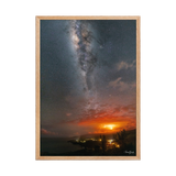 Affiche de La Réunion La Fournaise sous la Voie Lactée 50 × 70 cm / Oak - photographie Franck Grondin