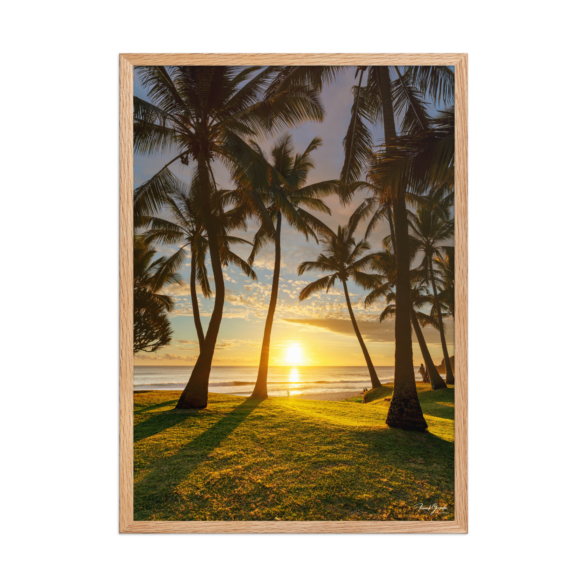 Affiche de La Réunion Cocotiers de Grande Anse 50 × 70 cm / Oak - photographie Franck Grondin