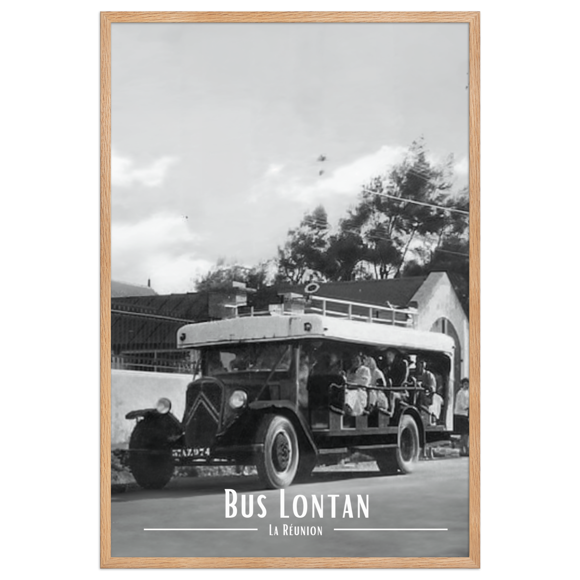 Affiche de la Réunion Car Courant d’Air Noir & Blanc  - Univile