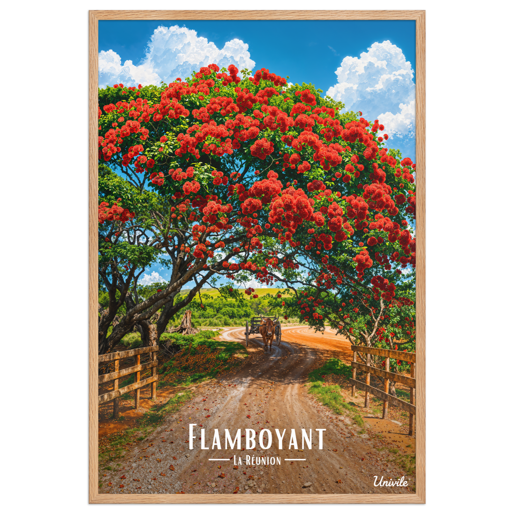 Affiche de la Réunion Flamboyant des champs 61 × 91 cm / Oak - Univile