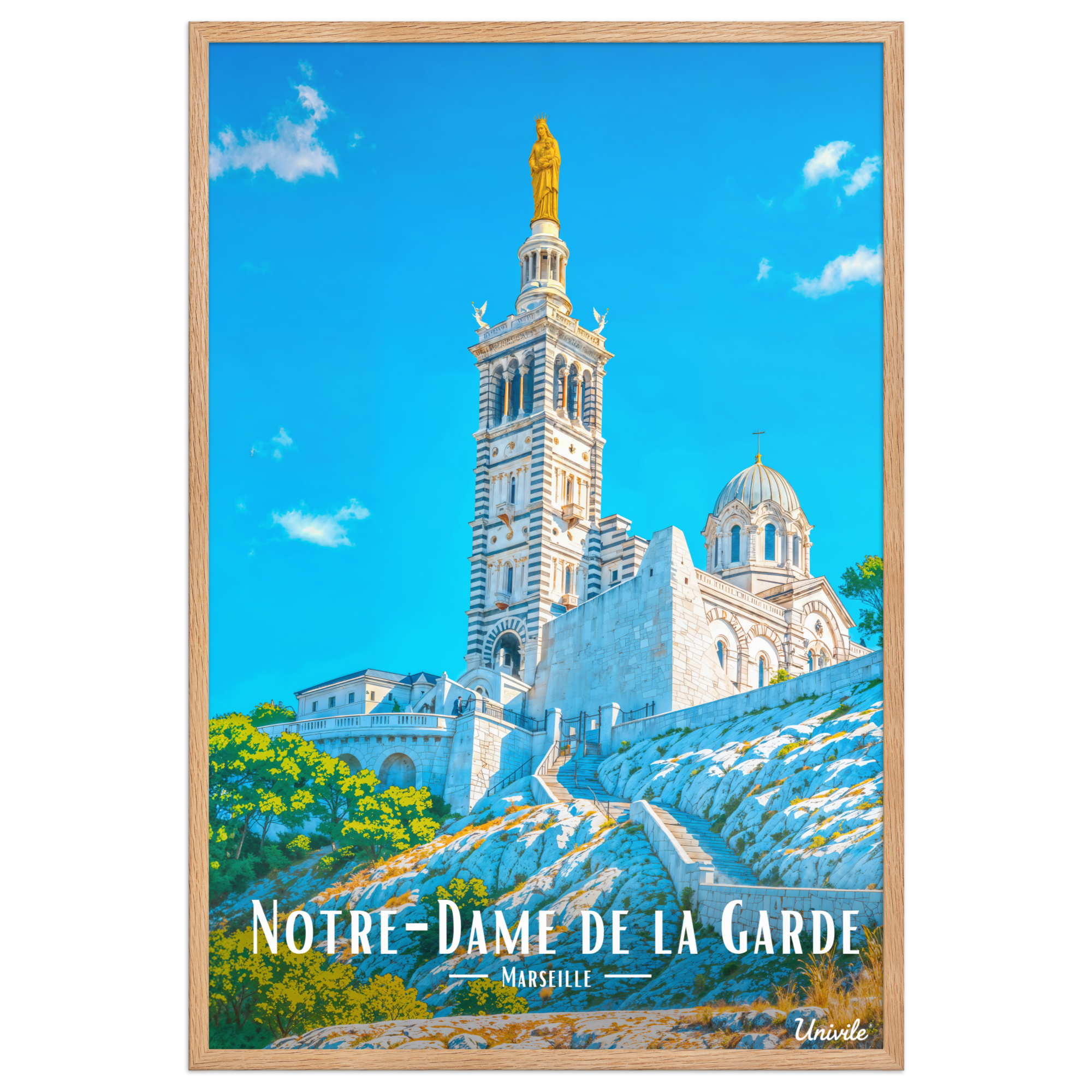 Affiche de Marseille Notre-Dame de la Garde 61 × 91 cm / Oak - Univile