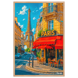 Affiche de Paris Café & Tour Eiffel 61 × 91 cm / Oak - Univile