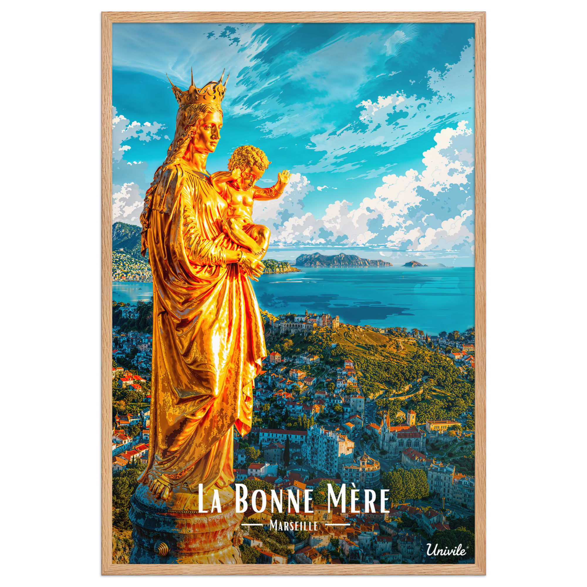 Affiche de Marseille La Bonne Mère 61 × 91 cm / Oak - Univile