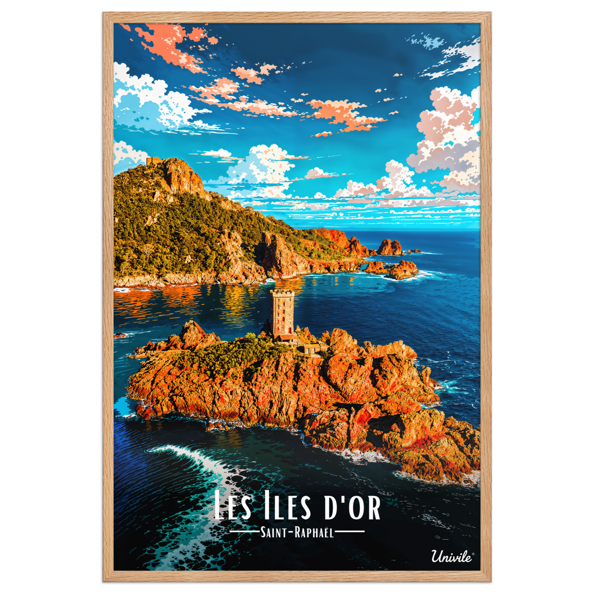 Affiche de Saint-Raphaël Les Îles d’Or 61 × 91 cm / Oak - Univile