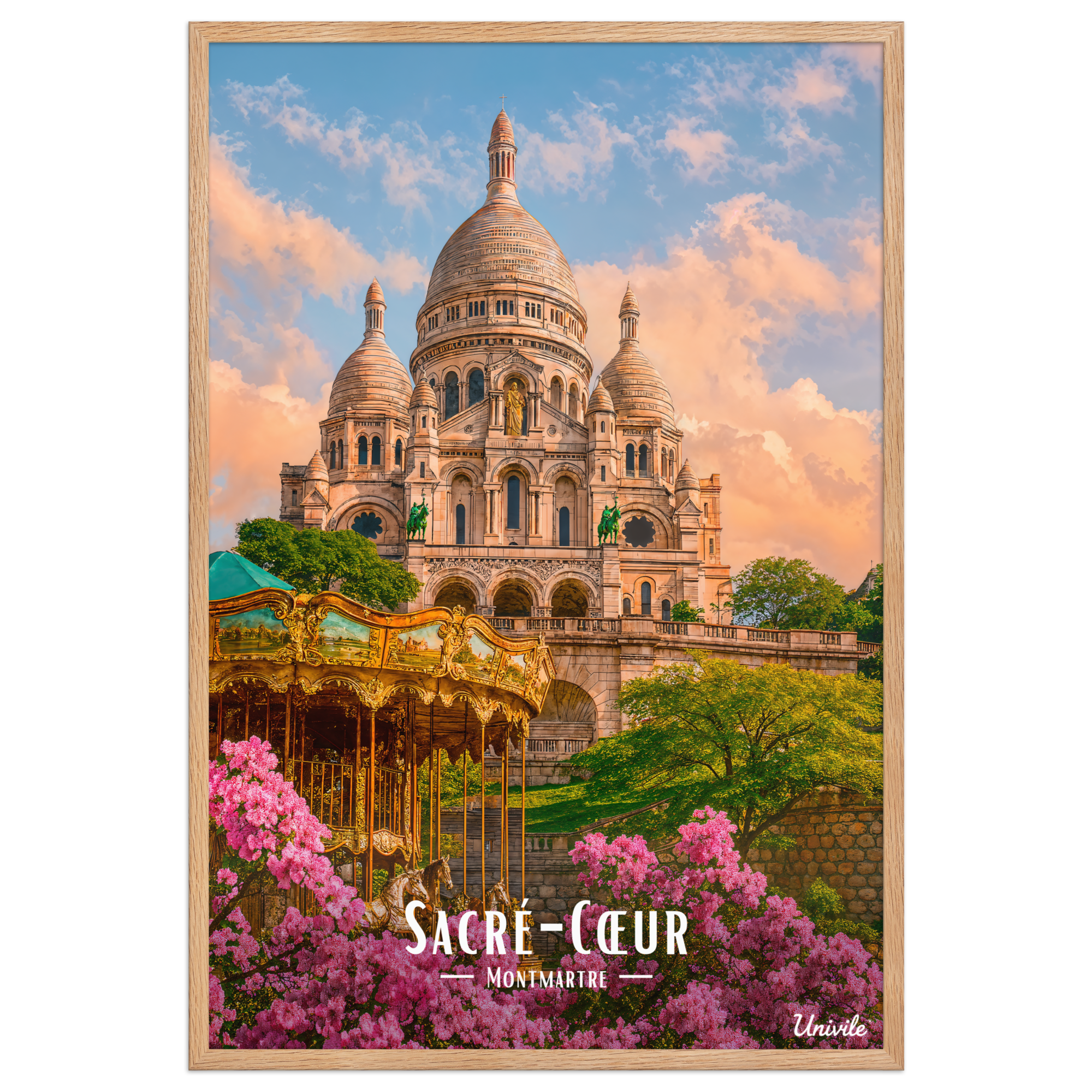Affiche de Paris Sacré-Cœur – Montmartre 61 × 91 cm / Oak - Univile