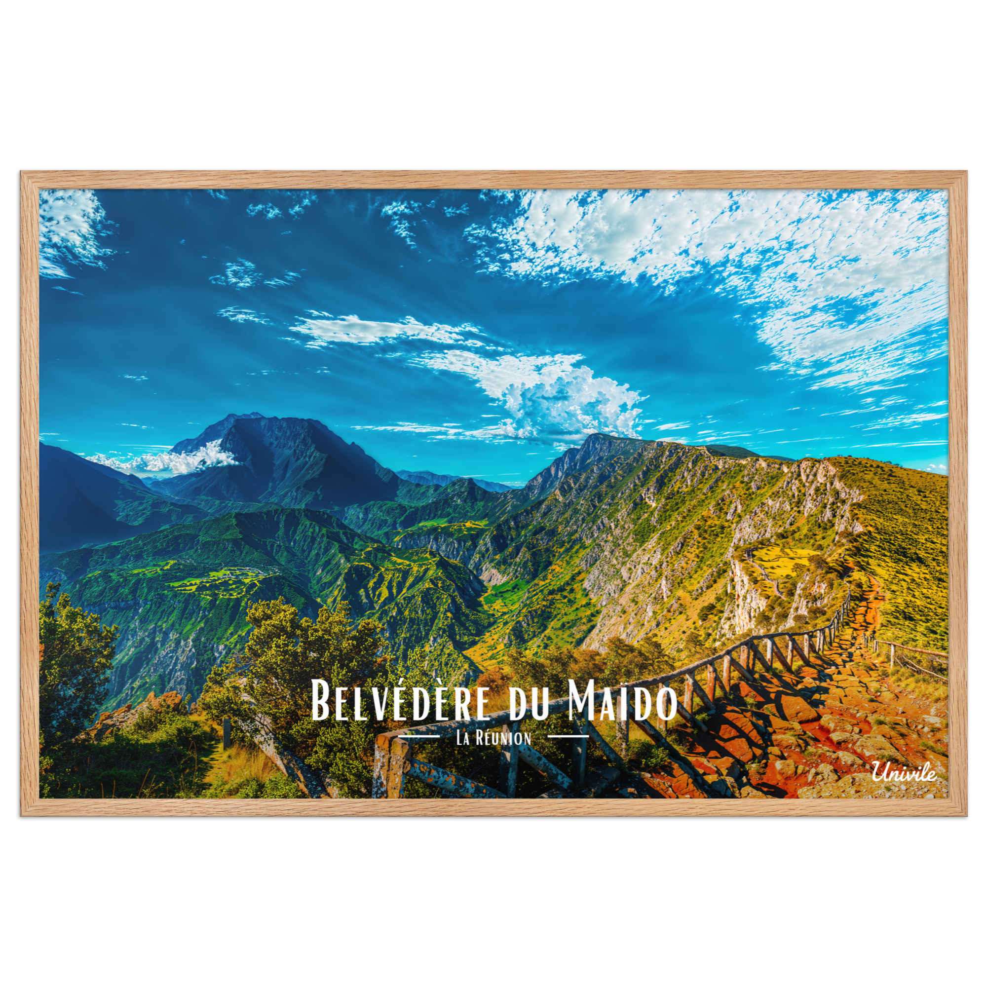 Affiche de la Réunion Belvédère du Maïdo horizontal 61 × 91 cm / Oak - Univile