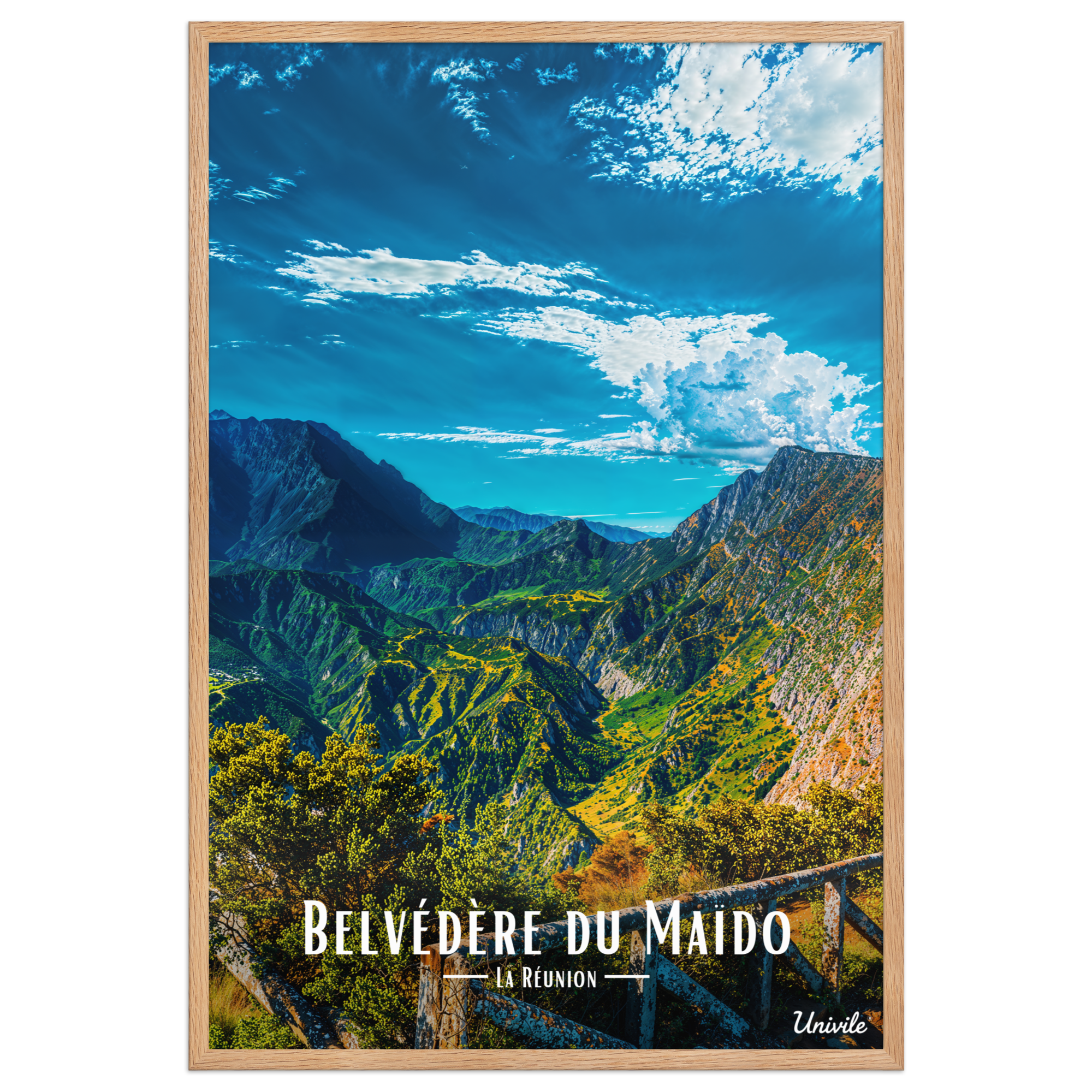 Affiche de la Réunion Belvédère du Maïdo 61 × 91 cm / Oak - Univile