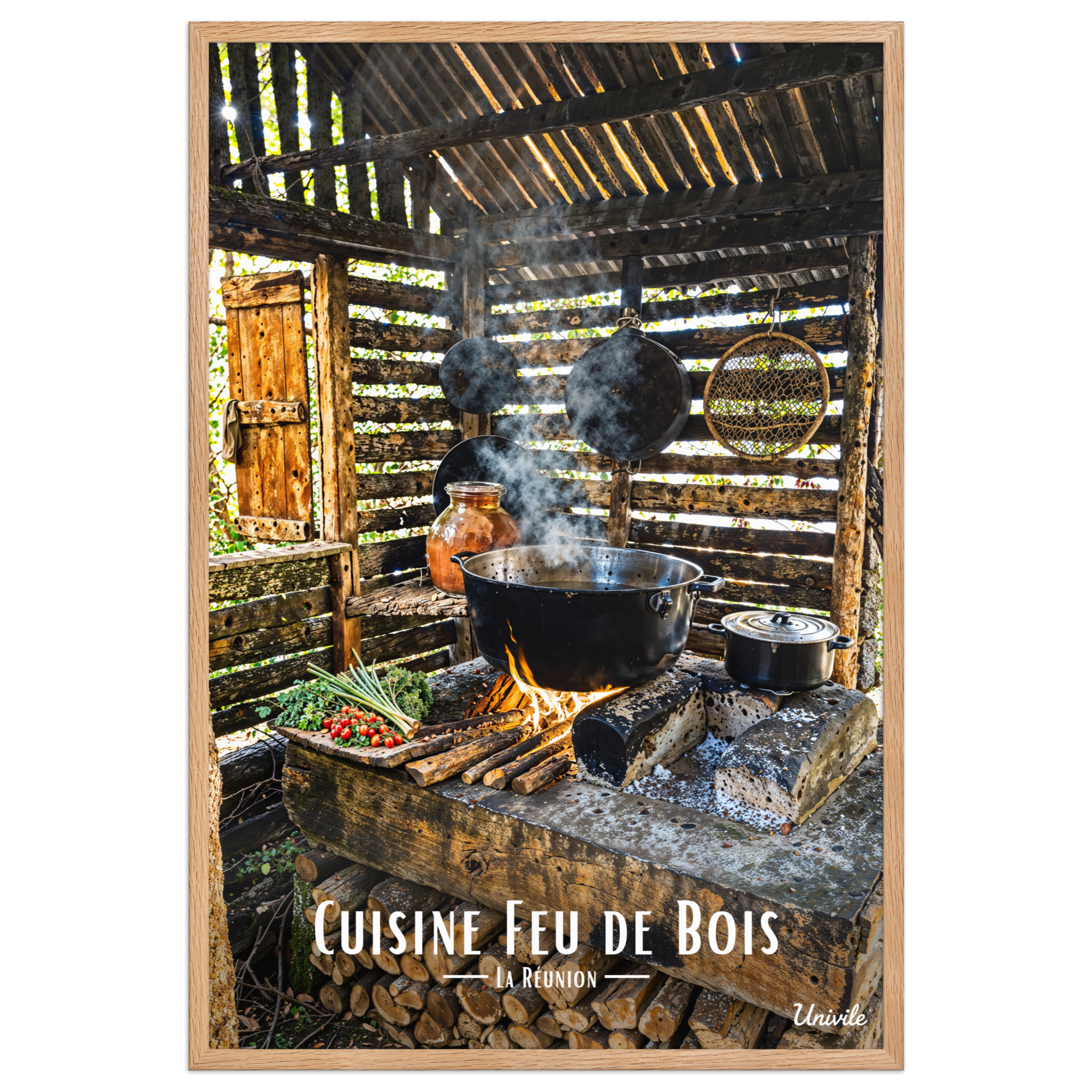 Affiche de la Réunion Cuisine Feu de Bois 61 × 91 cm / Oak - Univile