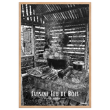 Affiche de la Réunion Cuisine Feu de Bois Noir & Blanc 61 × 91 cm / Oak - Univile