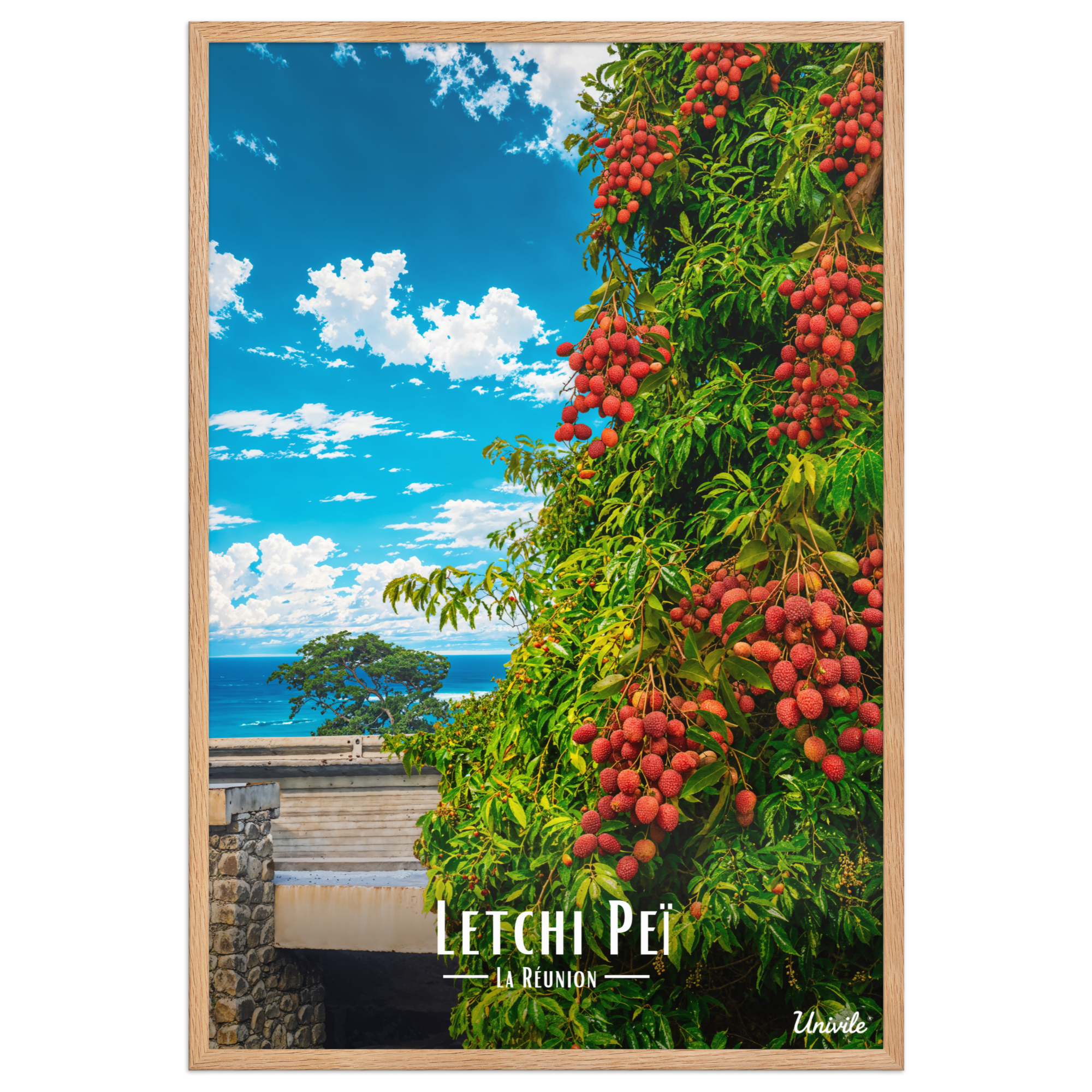 Affiche de la Réunion Letchi Péi 61 × 91 cm / Oak - Univile