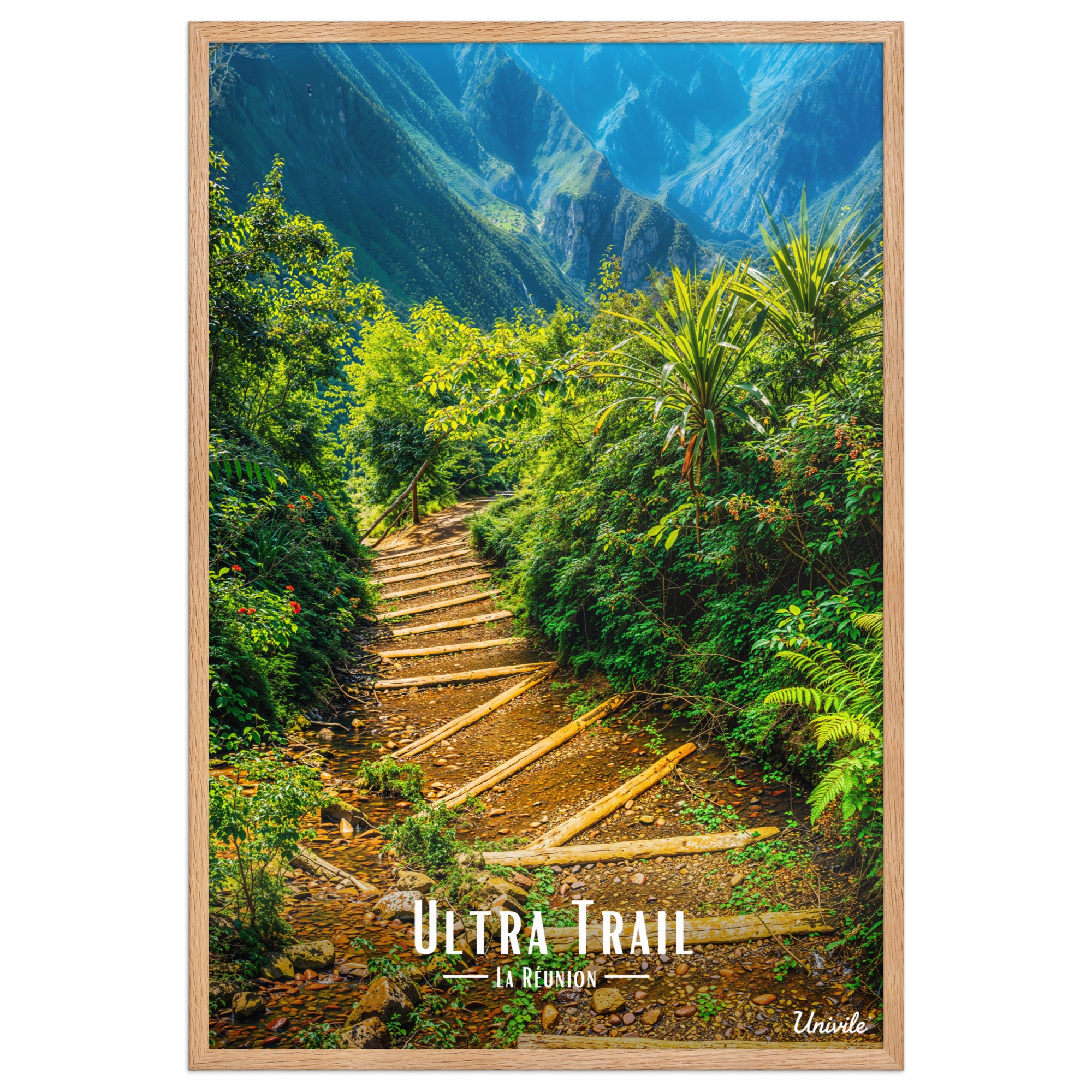 Affiche de la Réunion Ultra Trail 61 × 91 cm / Oak - Univile