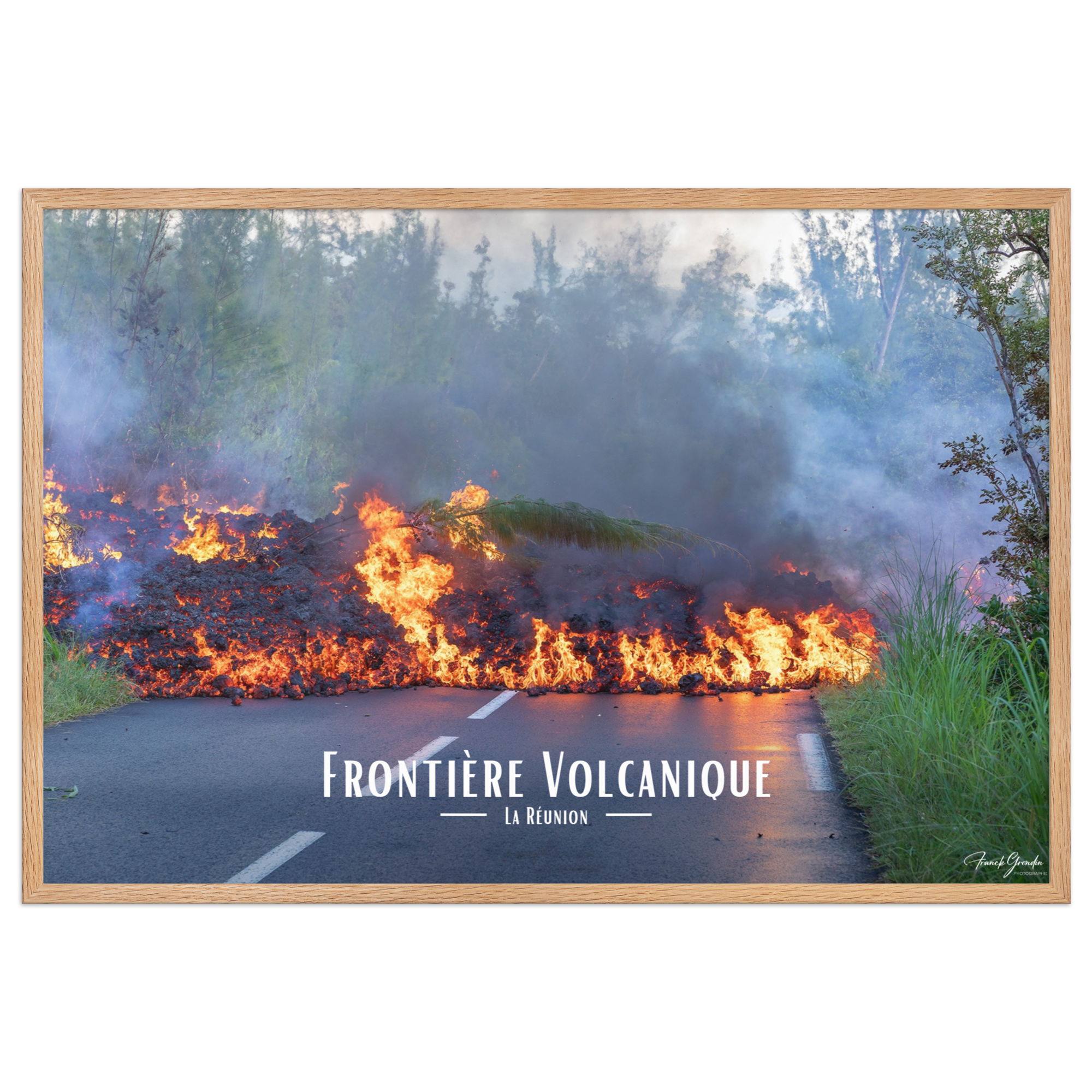 Affiche de La Réunion Frontière Volcanique 61 × 91 cm / Oak - Univile La Réunion