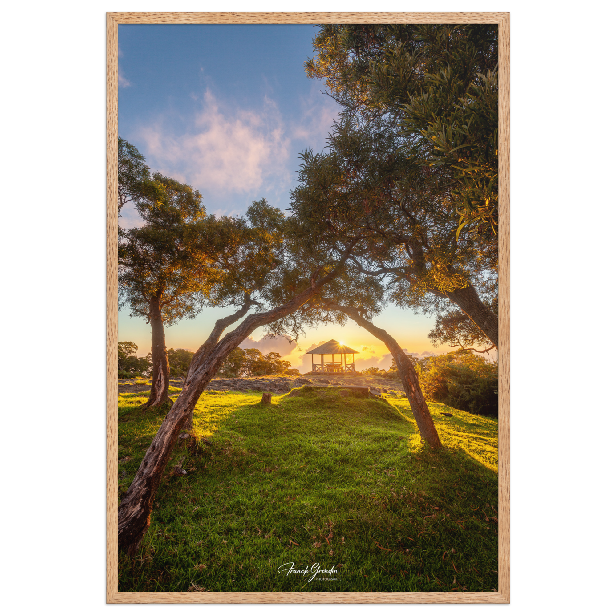 Affiche de La Réunion Kiosque Maïdo sunset 61 × 91 cm / Oak - Univile La Réunion