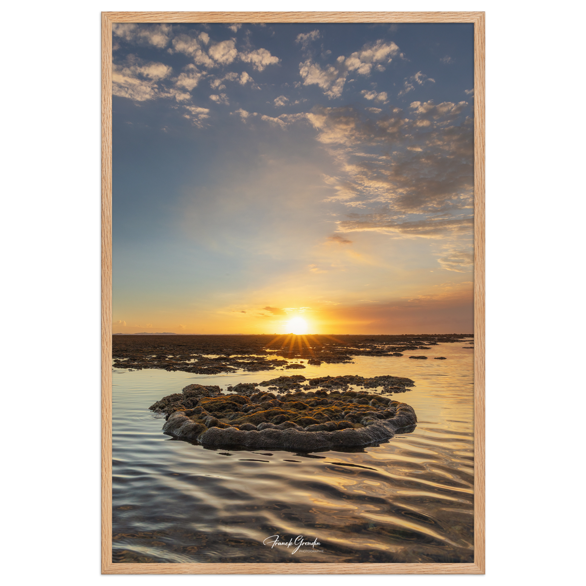 Affiche de La Réunion Marée Basse 61 × 91 cm / Oak - Univile La Réunion