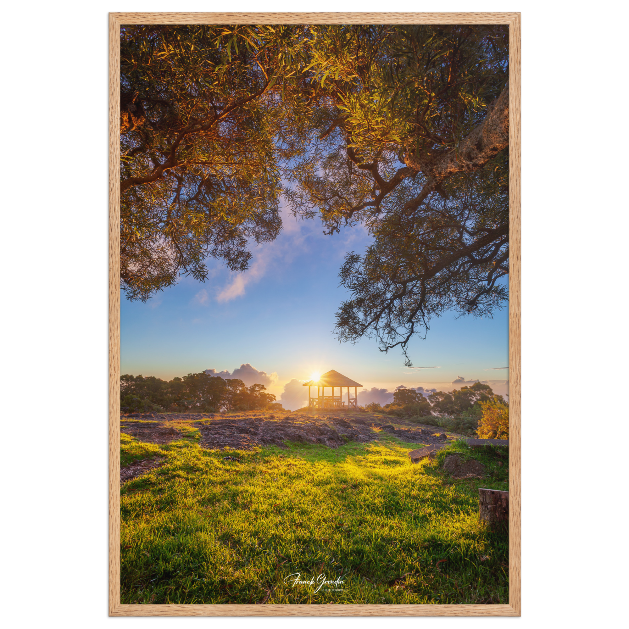 Affiche de La Réunion Sunset Kiosque Maïdo 61×91 cm / Oak - Univile La Réunion