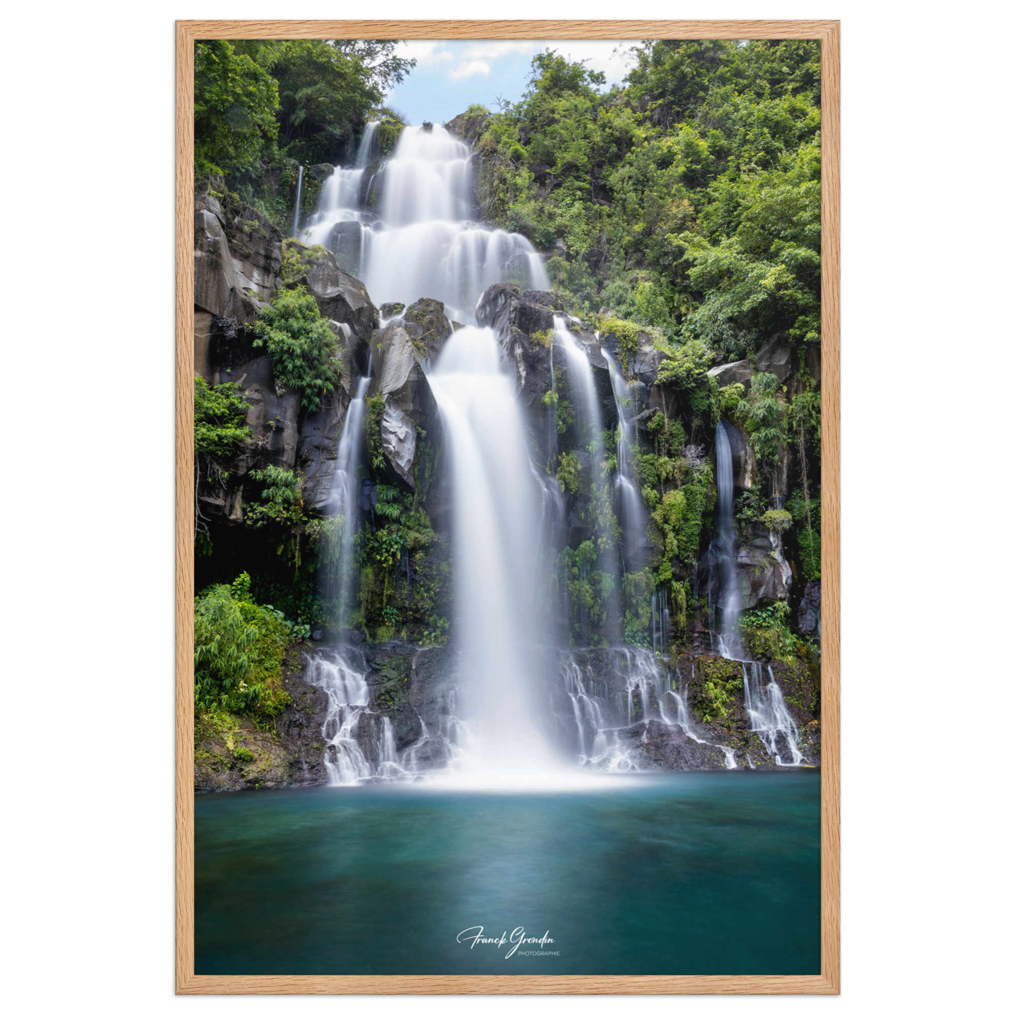 Affiche de La Réunion Cascade des Aigrettes 61 × 91 cm / Oak - Univile La Réunion